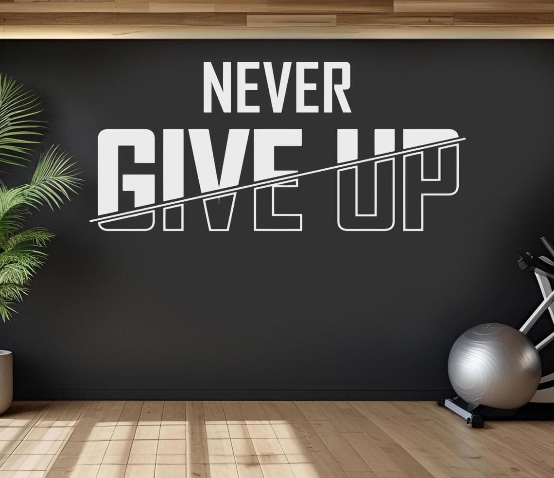 Never Give Up Vinyl Wall Decal | Gym Motivation Quote NGU - image 3
