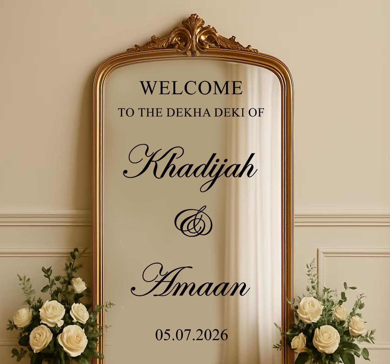 Bengali Wedding Dekha Dekhi Personalised Sign Sticker | Bride & Groom Meeting Decor - image 3