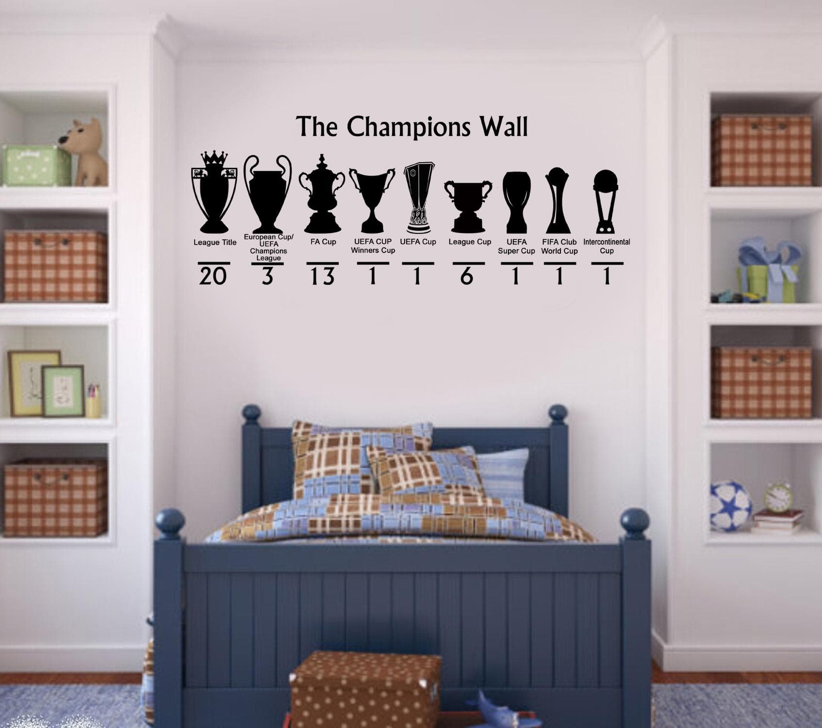 Manchester Red The Champions Wall Sticker | Football Trophy Wall Decal | Supporter Wall Art | Sports Bedroom Decor - image 5