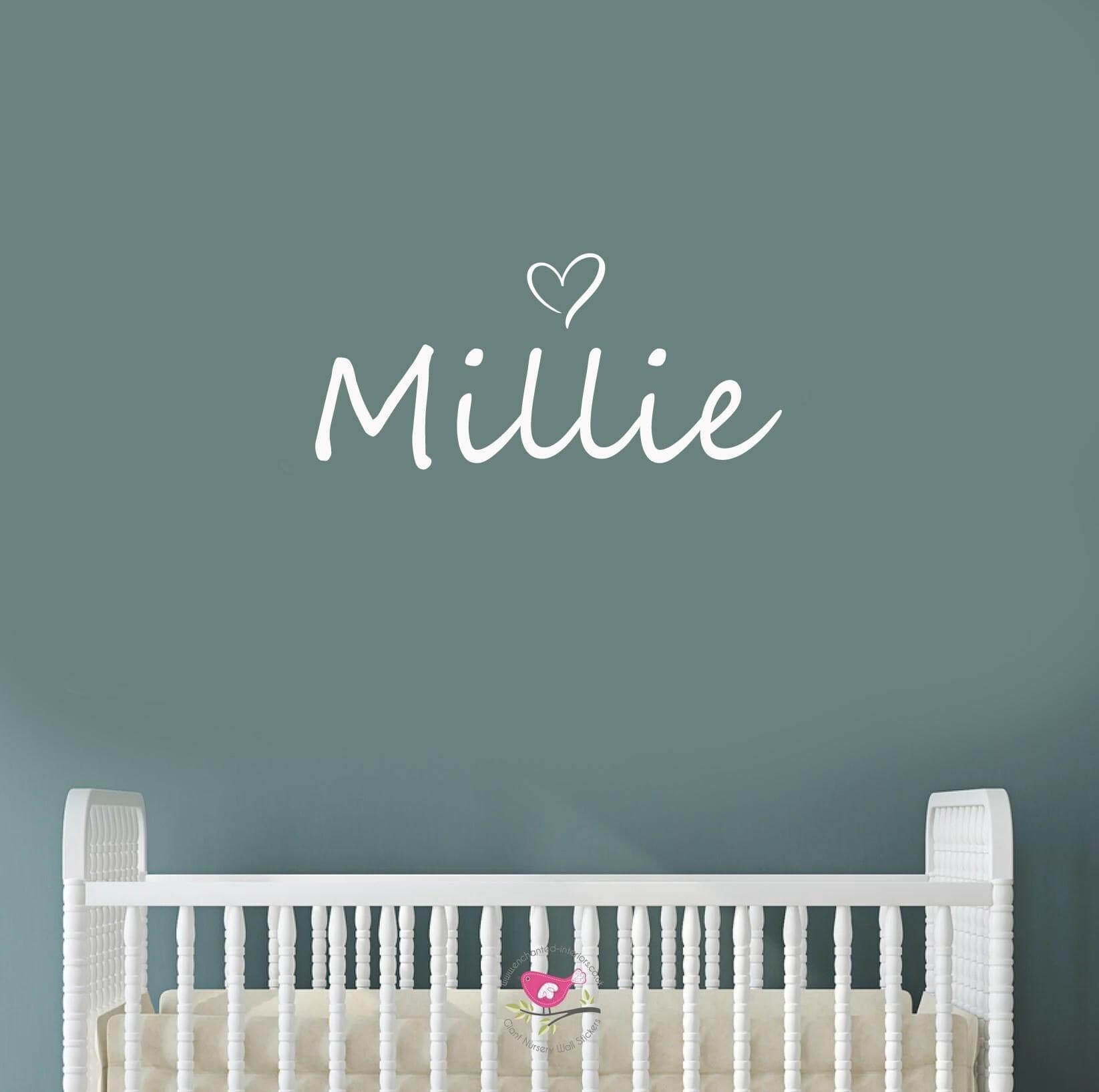Personalized Name Heart Wall Decal: Custom Nursery Decor