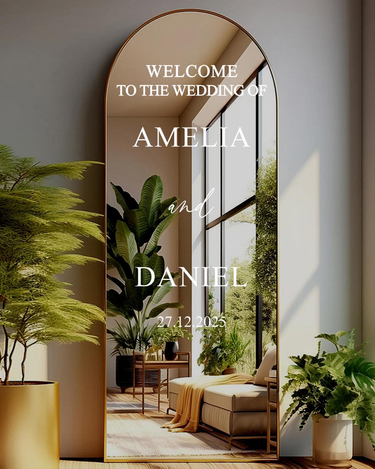 Personalized Wedding Welcome Sign Sticker: Custom Vinyl Decal W15