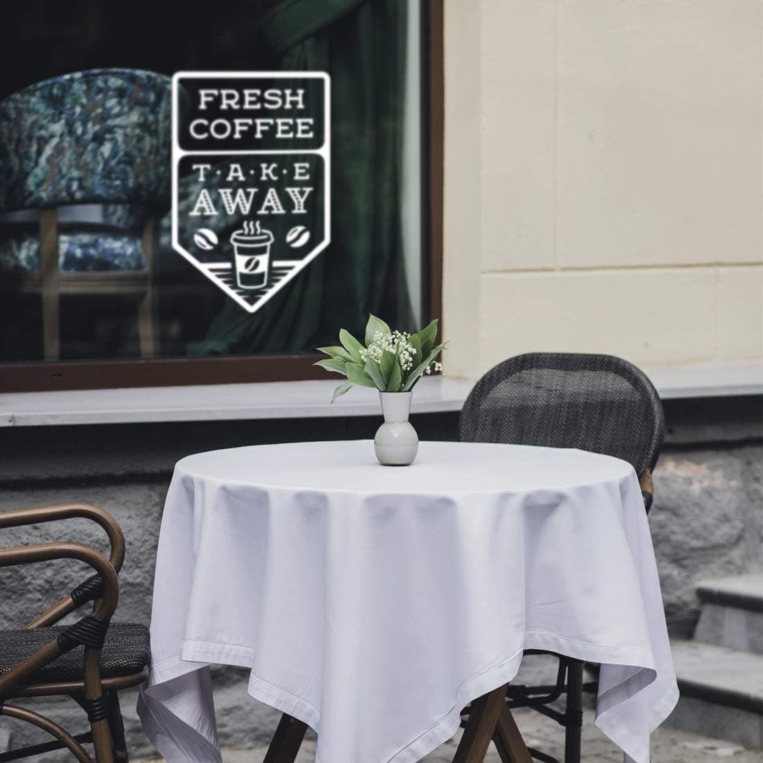 Fresh Coffee Take Away Vinyl Window Decal | Cafe Barista Sign - image 2