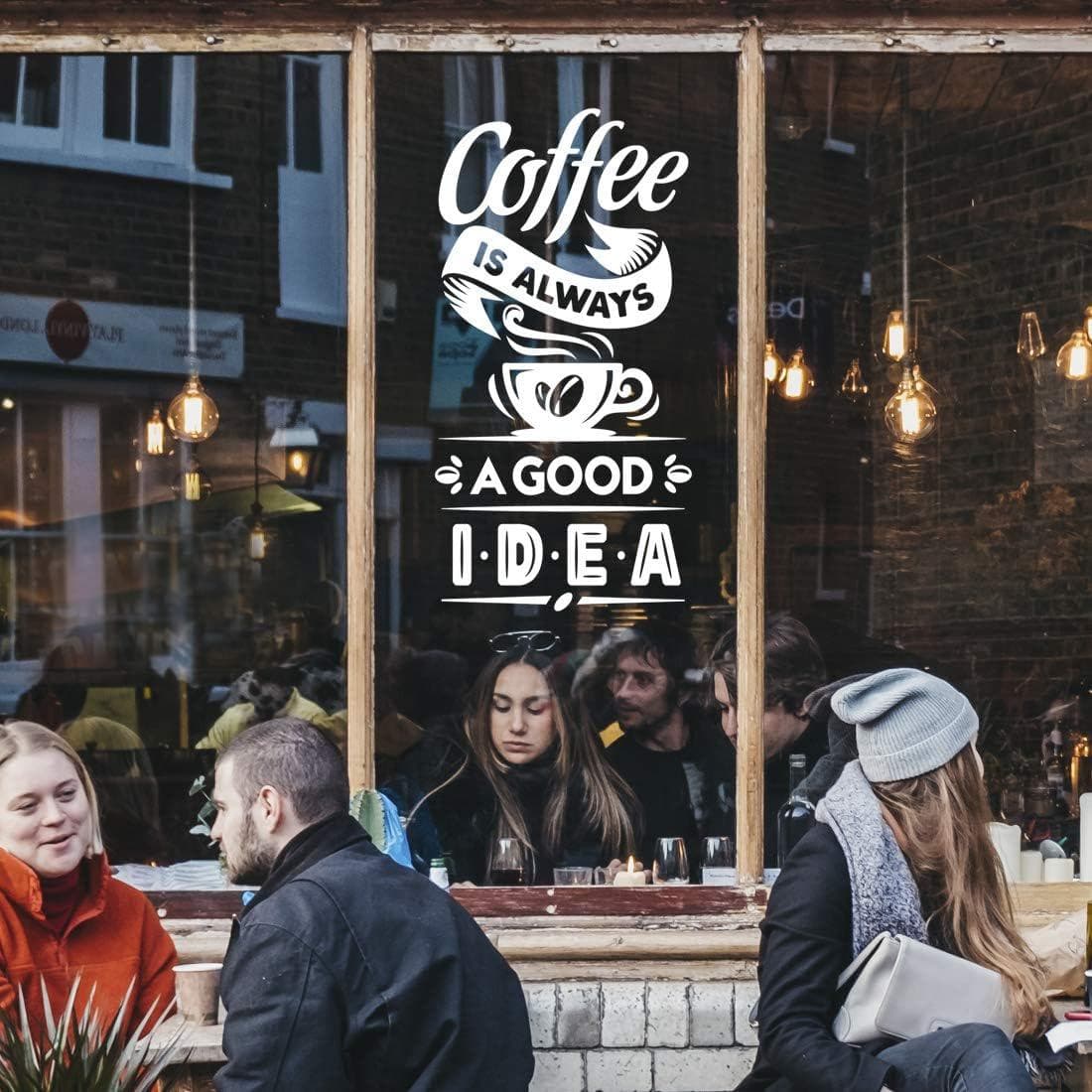 Coffee Shop Window Decal | "Coffee Is Always a Good Idea" Vinyl Sticker - image 5