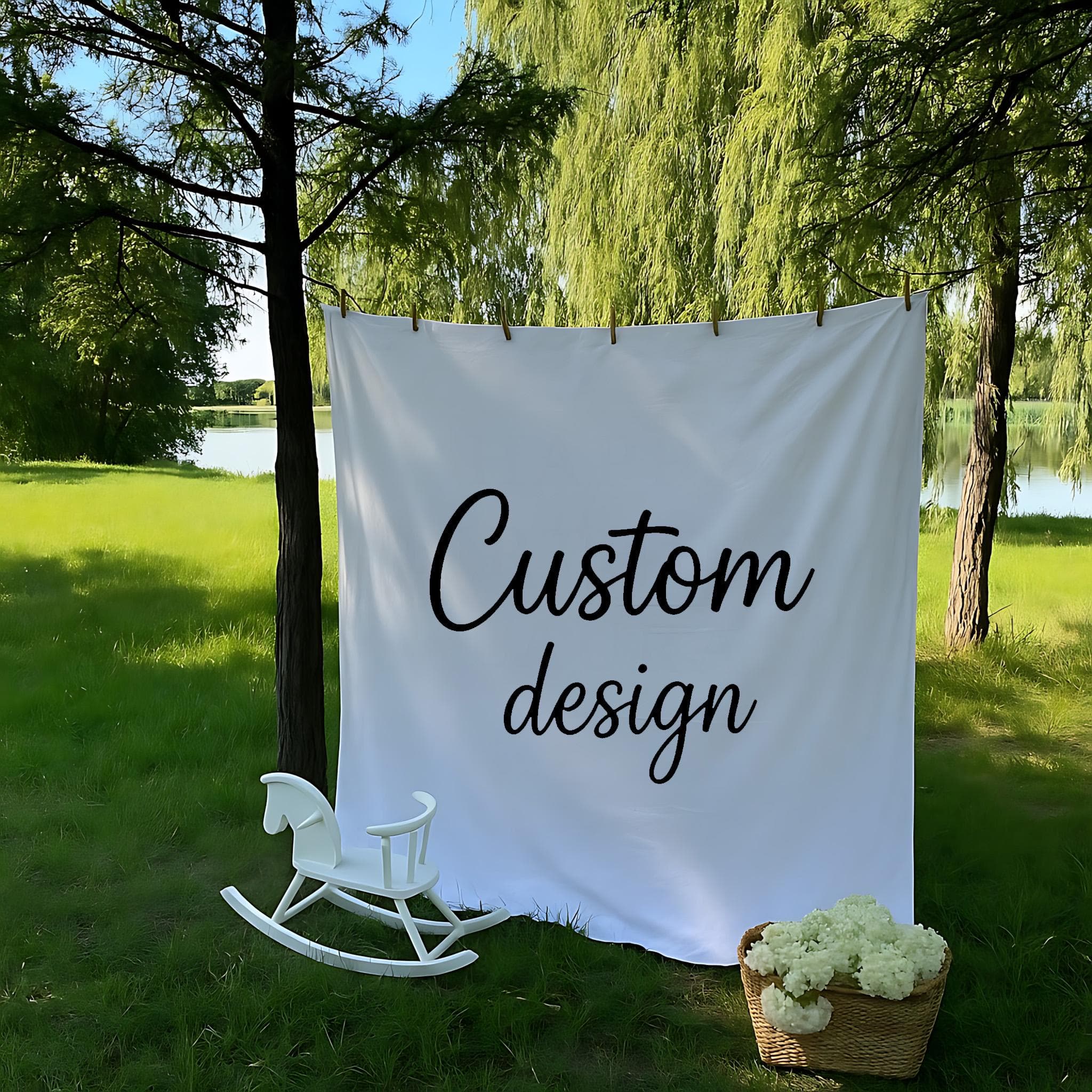 Custom Fabric Banner, Personalized Party Backdrop, Upload Your Own Design, Photo or Logo - image 3