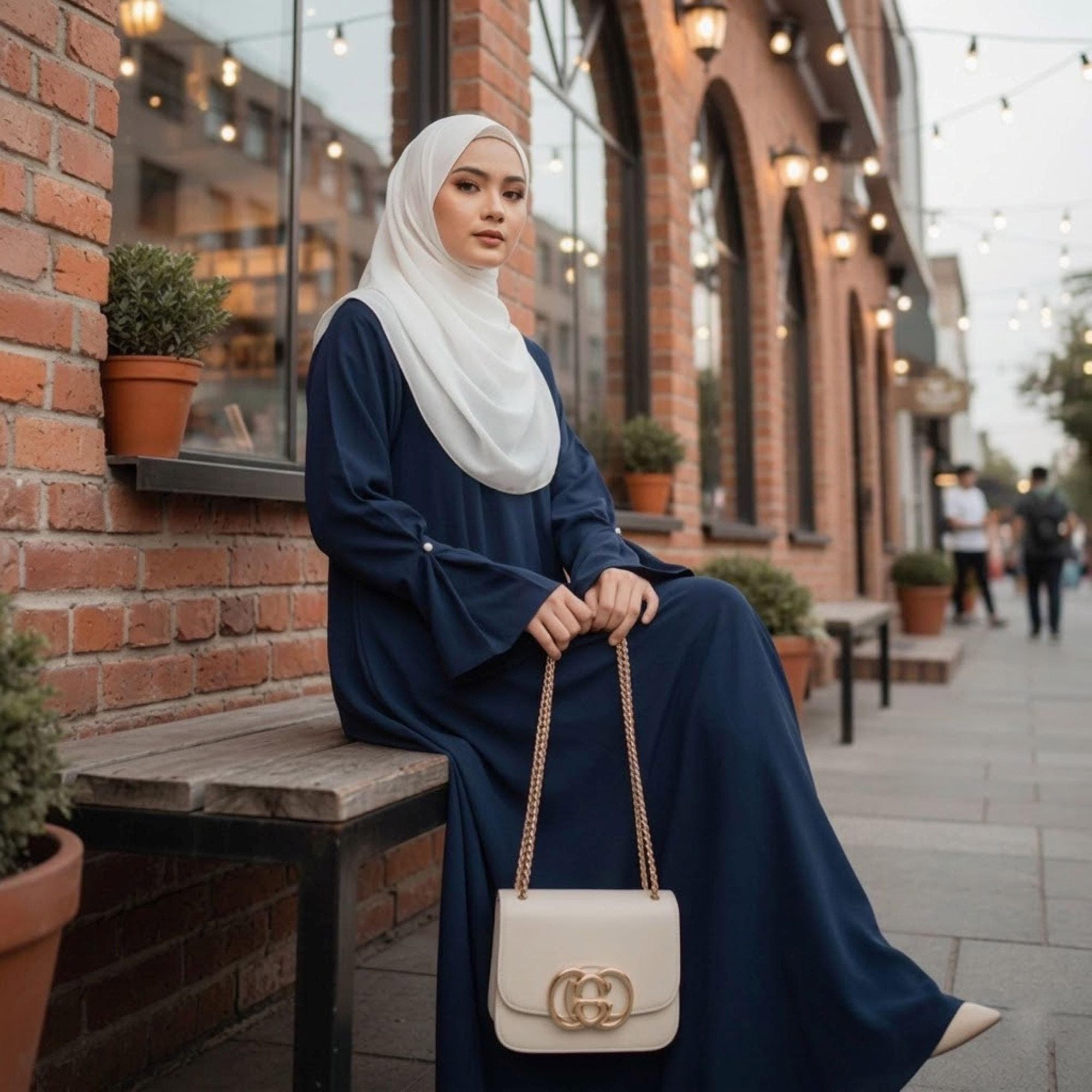 Modern Raisa Abaya Dress – Woolpeach Kaftan, Islamic Modest Wear, Minimalist Jilbab - image 4
