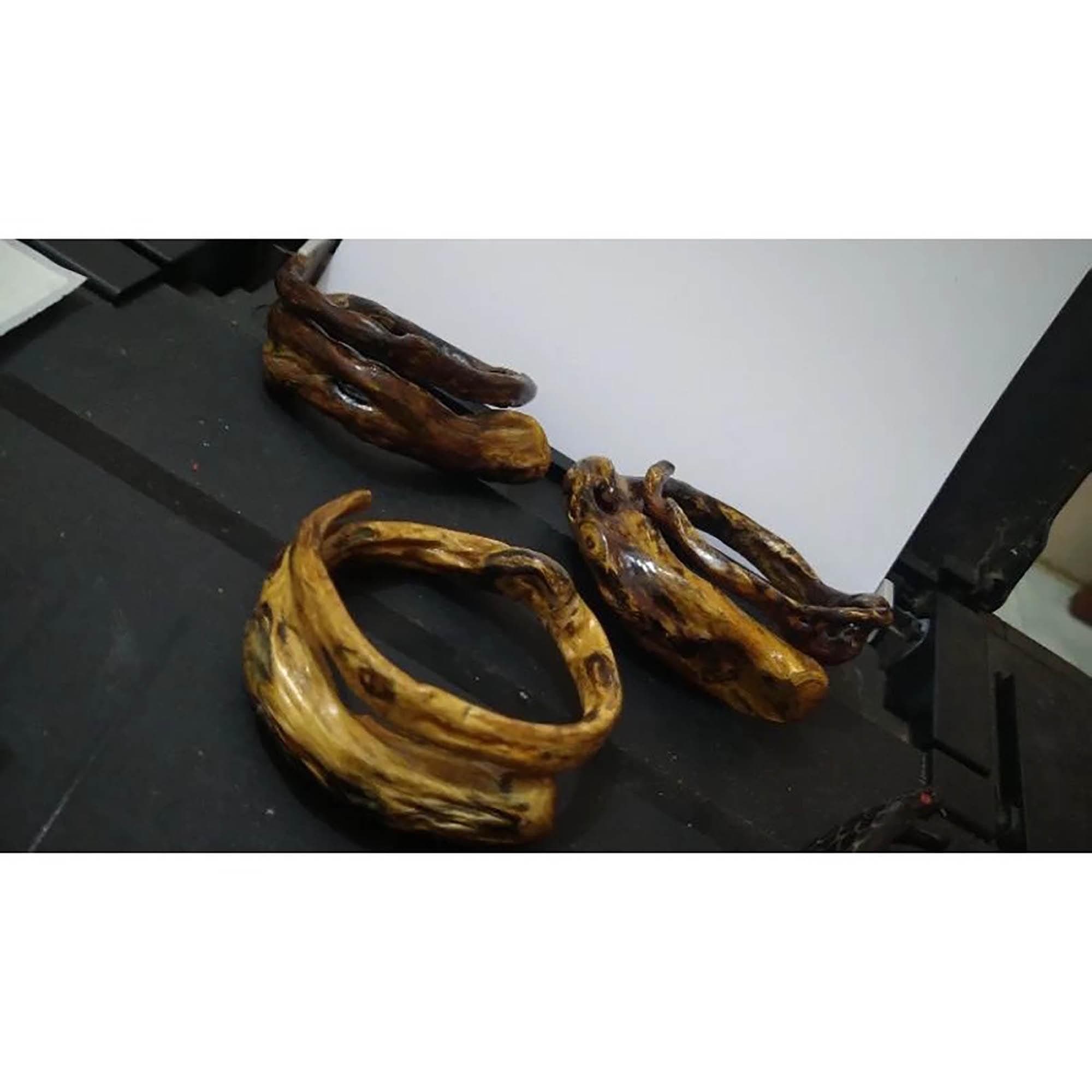 Minimalist Black Coral Bangle | Indonesian Root Bracelet - image 3