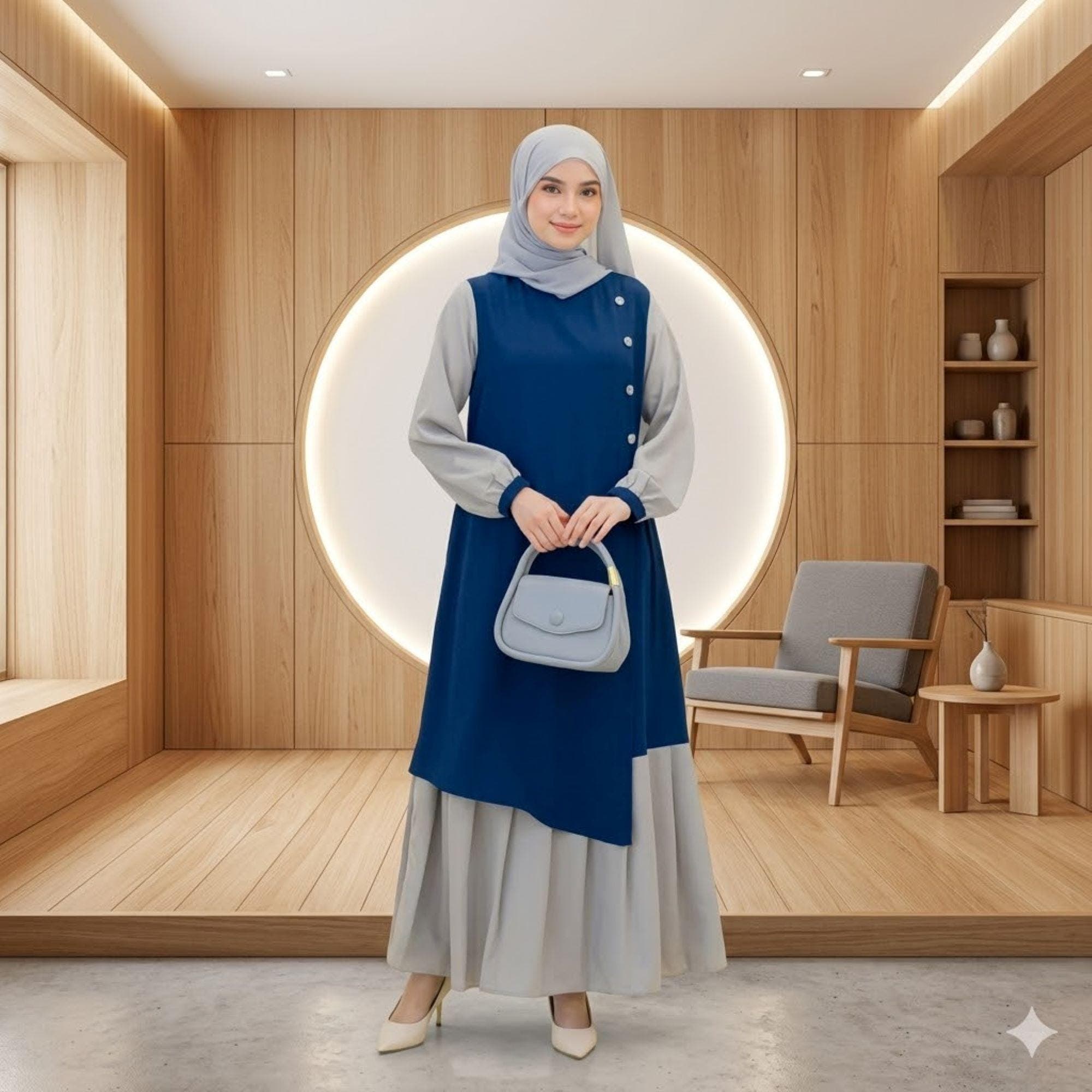 Wollycrepe Gamis Dress – Modest Long Sleeve Maxi, Elegant Abaya - image 5