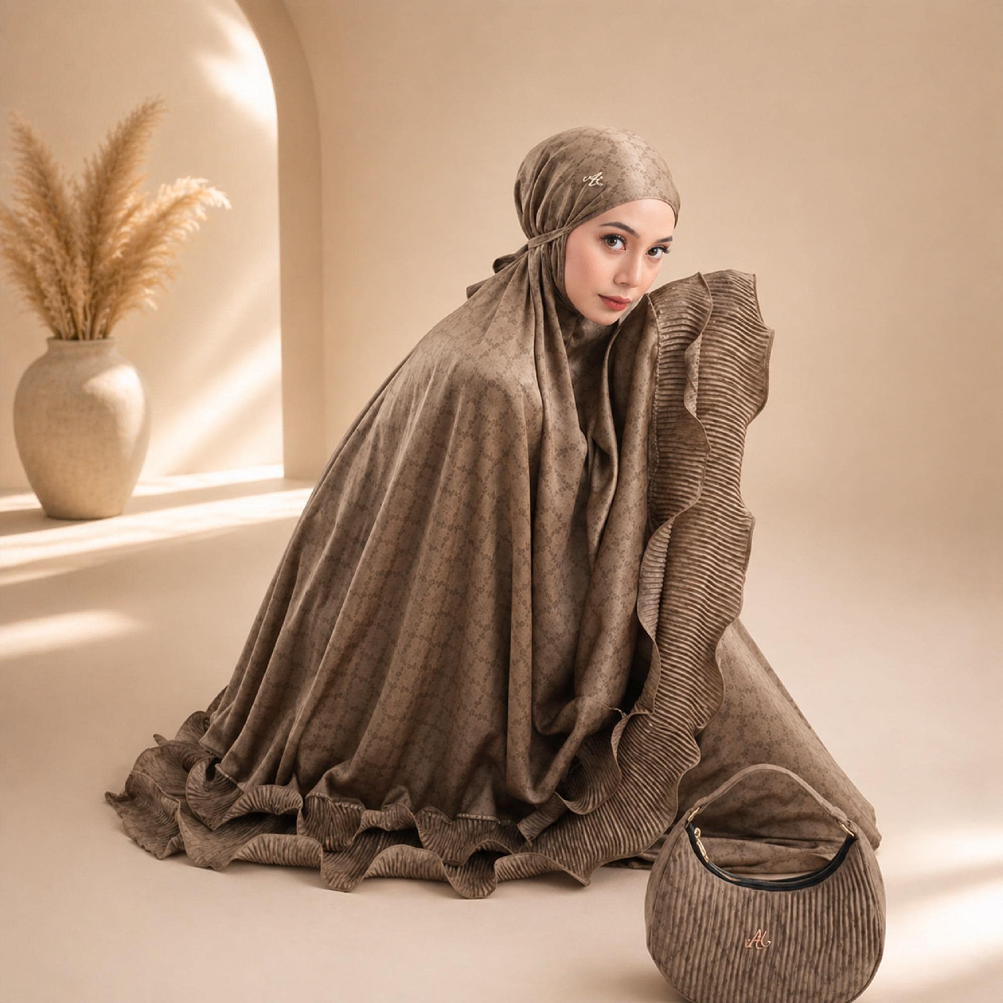 Luxury Silk Mukena 2in1 Prayer Set Elegant Muslim Women