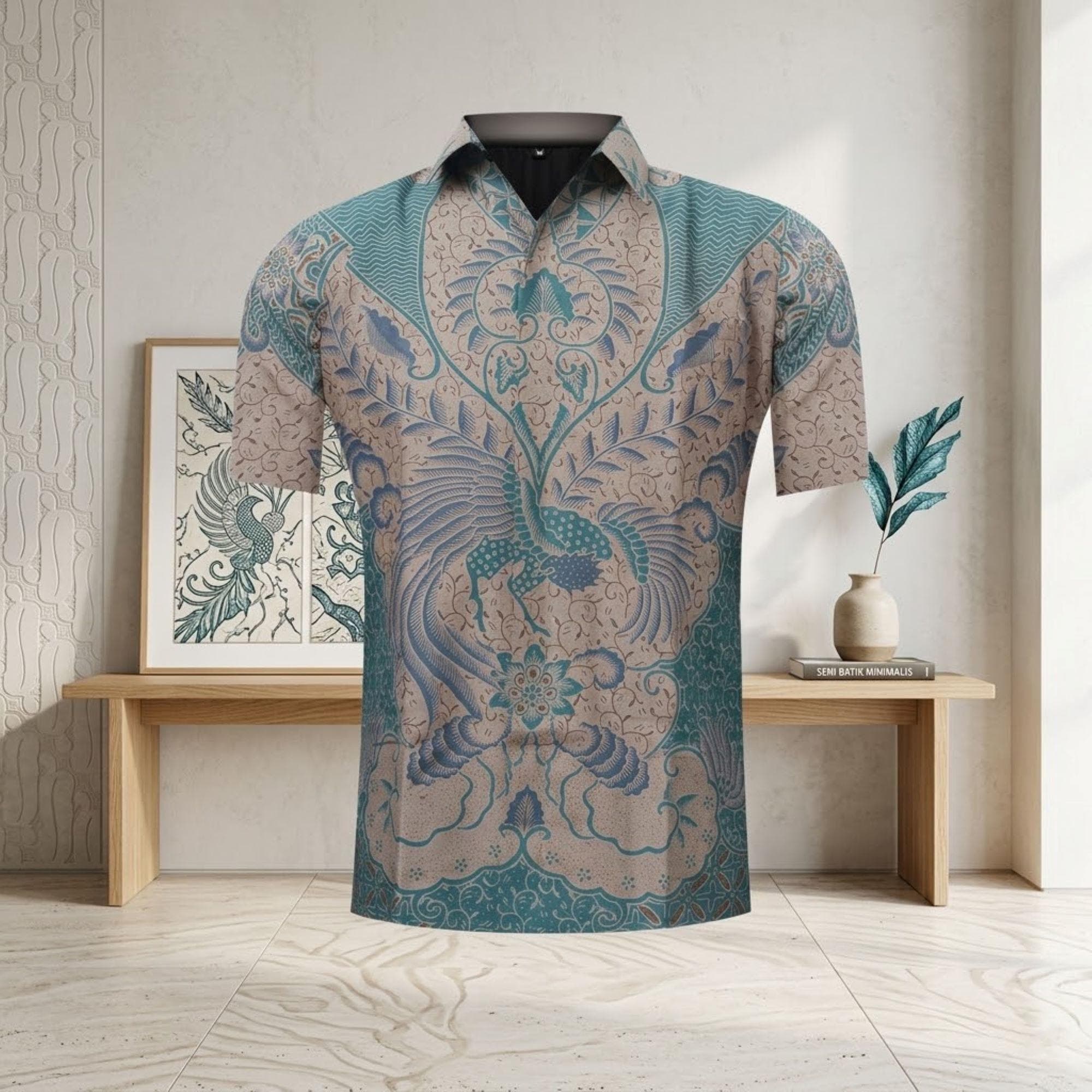 Men's Batik Shirt – Wiradwipa Pattern, Slim Fit Cotton, Traditional Javanese Art Wear - image 3