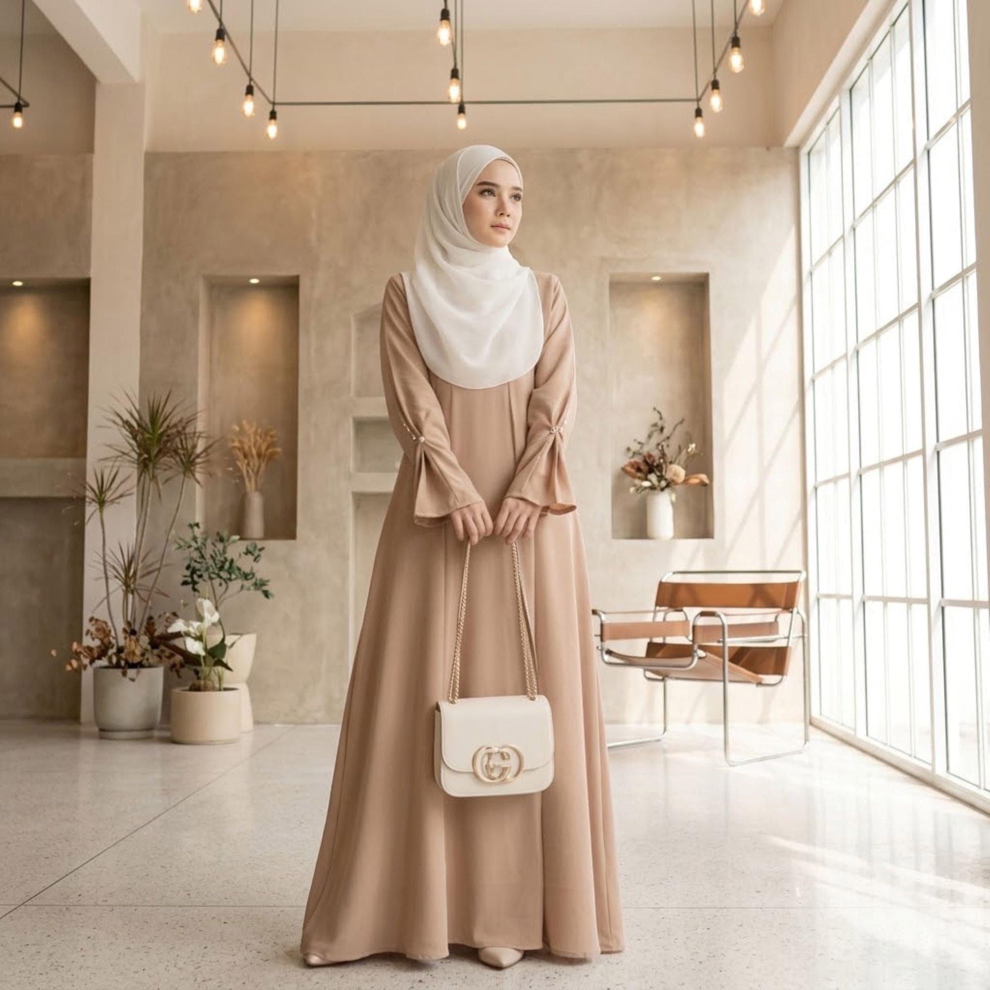 Modern Raisa Abaya Dress – Woolpeach Kaftan, Islamic Modest Wear, Minimalist Jilbab - image 5