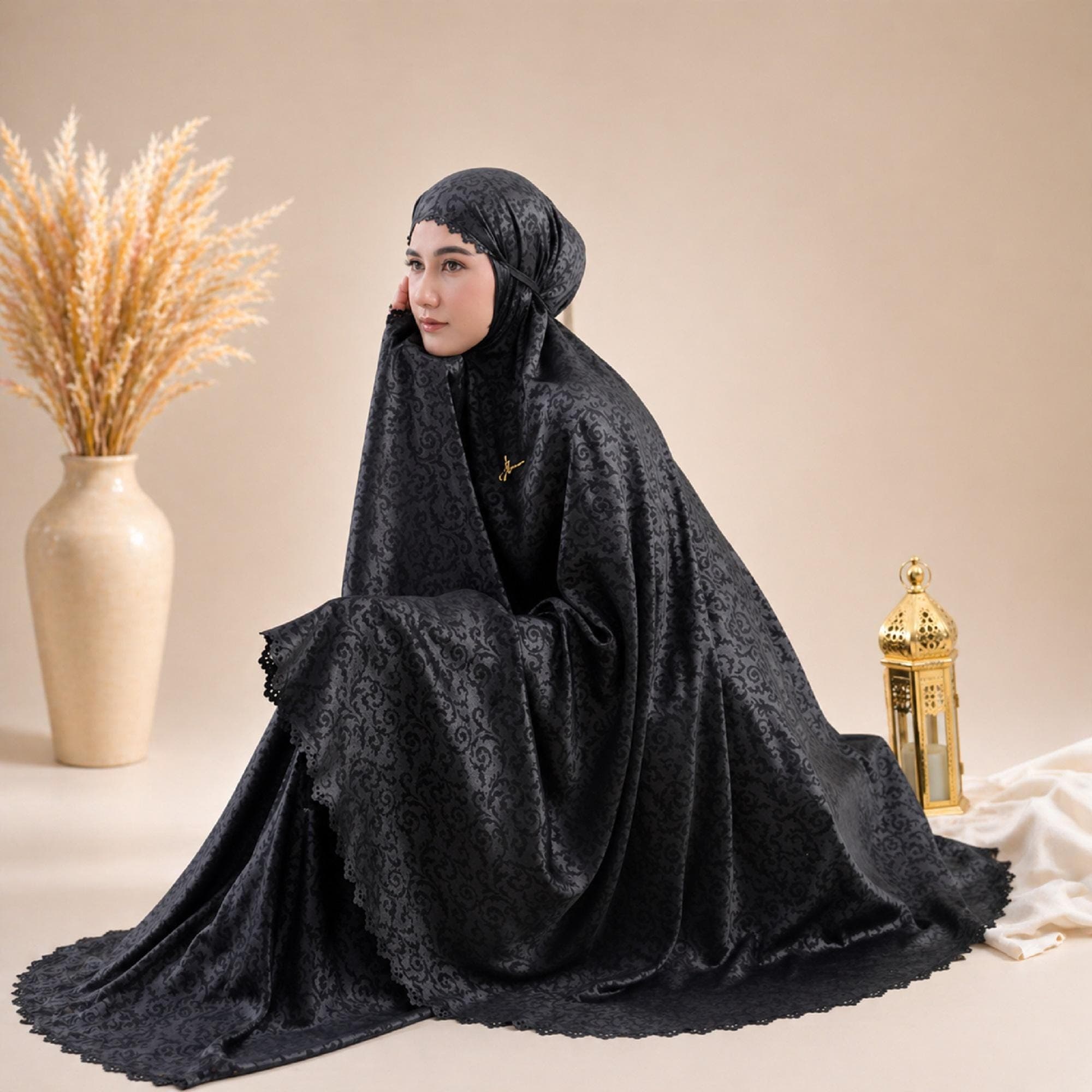 Elegant Santorini Mukena Set: 2-in-1 Muslim Prayer Dress with Bag - image 5