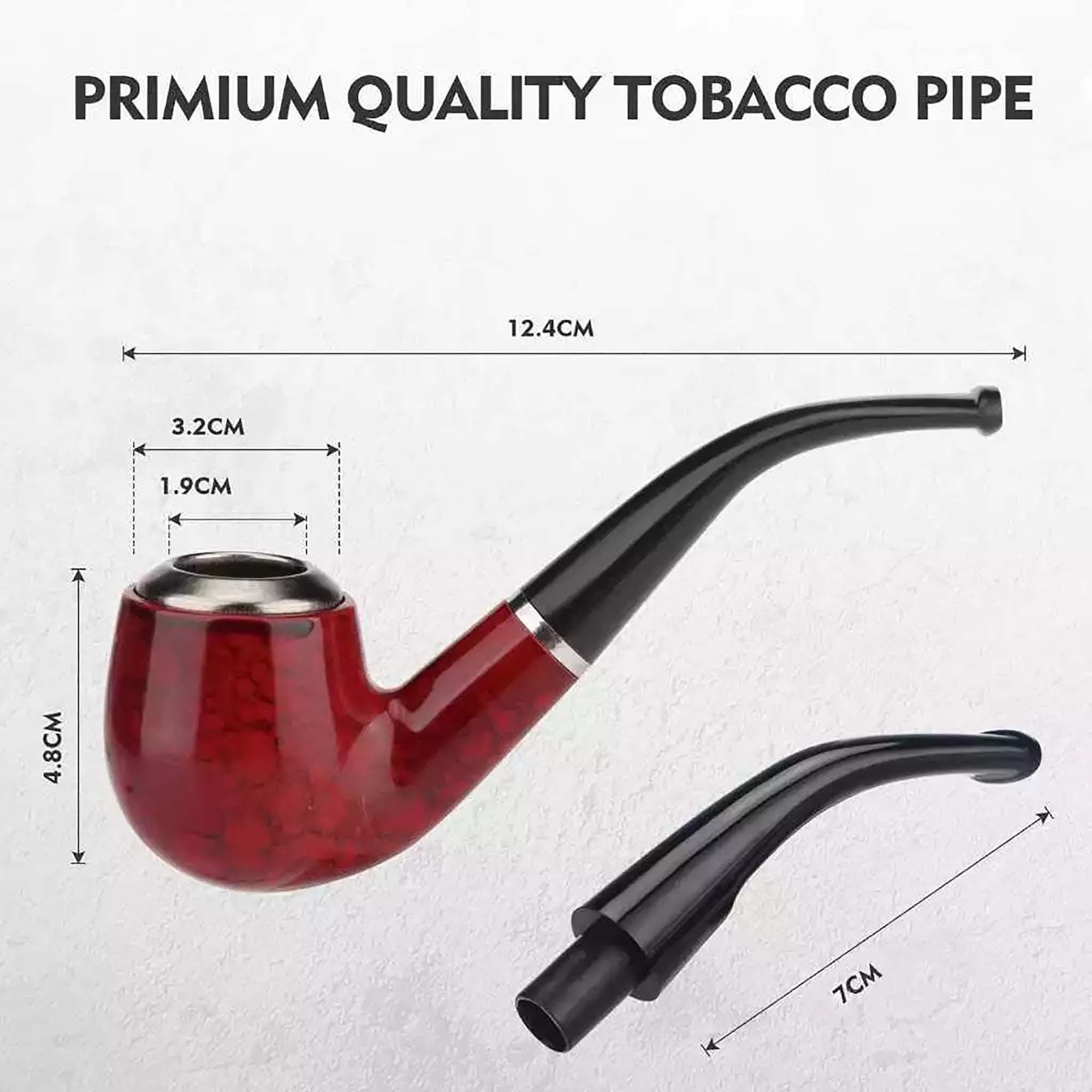 Wooden Smoking Pipe - Tobacco Pipe with Metal Bowl (12.4 cm) - image 5