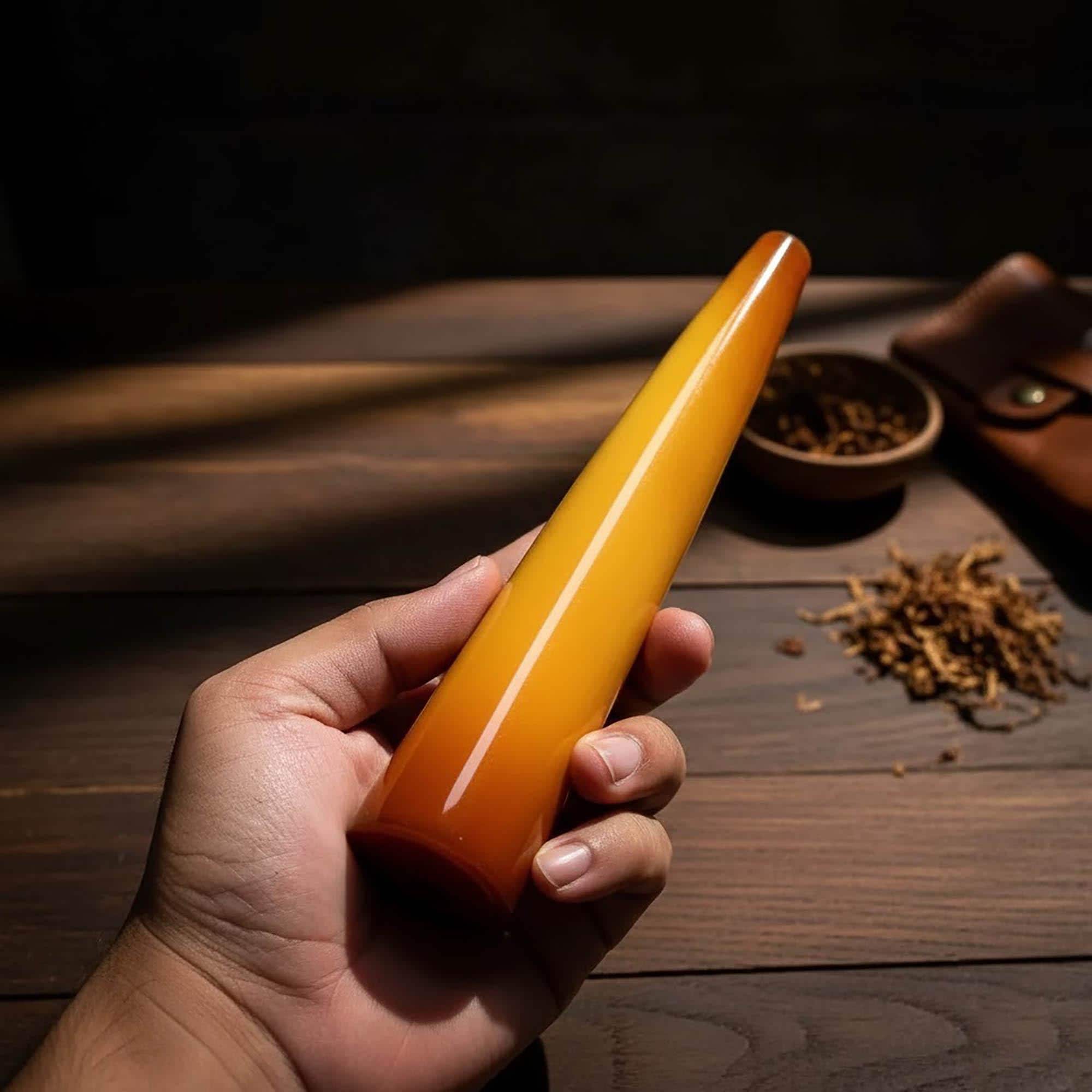Super Jumbo Vintage Style Cigarette Holder | Rare Indonesian Srigading Wood Pipe | Handcarved Antique Look Smoking Accessory - image 3