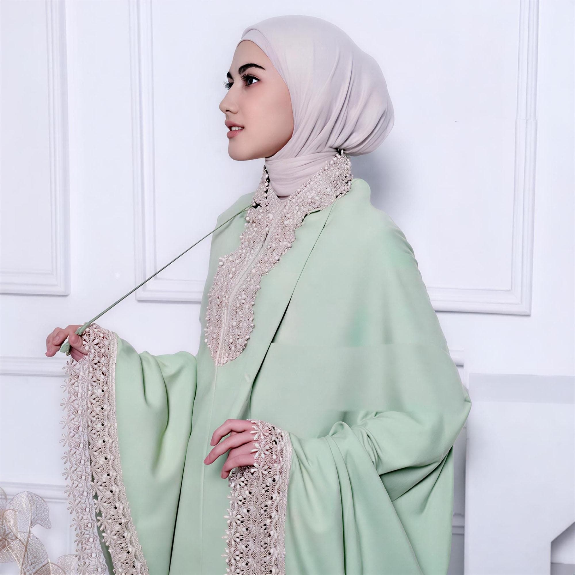 Cotton Mukena Prayer Set | Travel Friendly with Lace - image 5