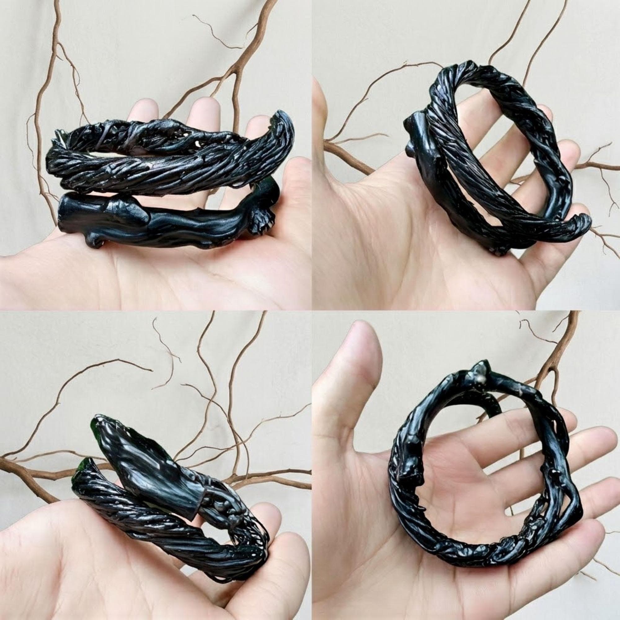 Hand-Braided Black Coral Bracelet | Indonesian Amulet Jewelry