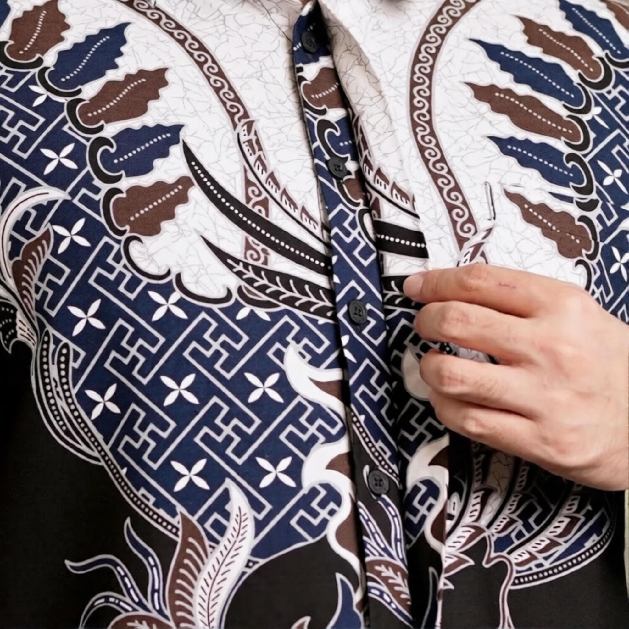 Men's Batik Shirt – Indonesian Dwipantara Motif, Cotton, Long Sleeve Ethnic Wear - image 4