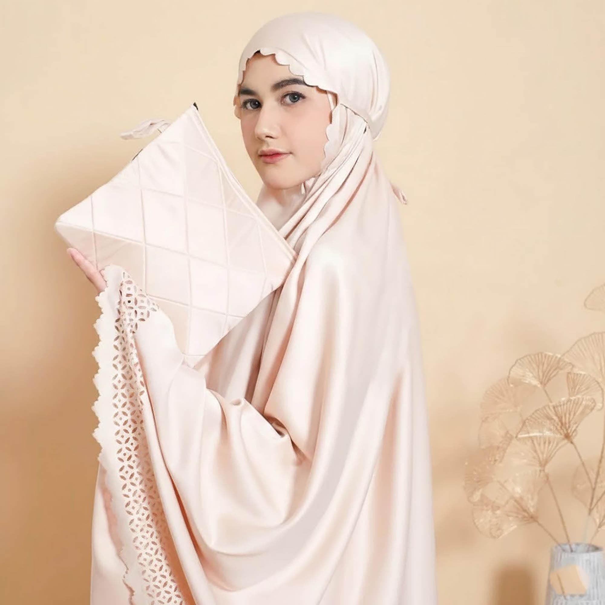 2-in-1 Silk Prayer Set | Satin Mukena with Bag - image 4
