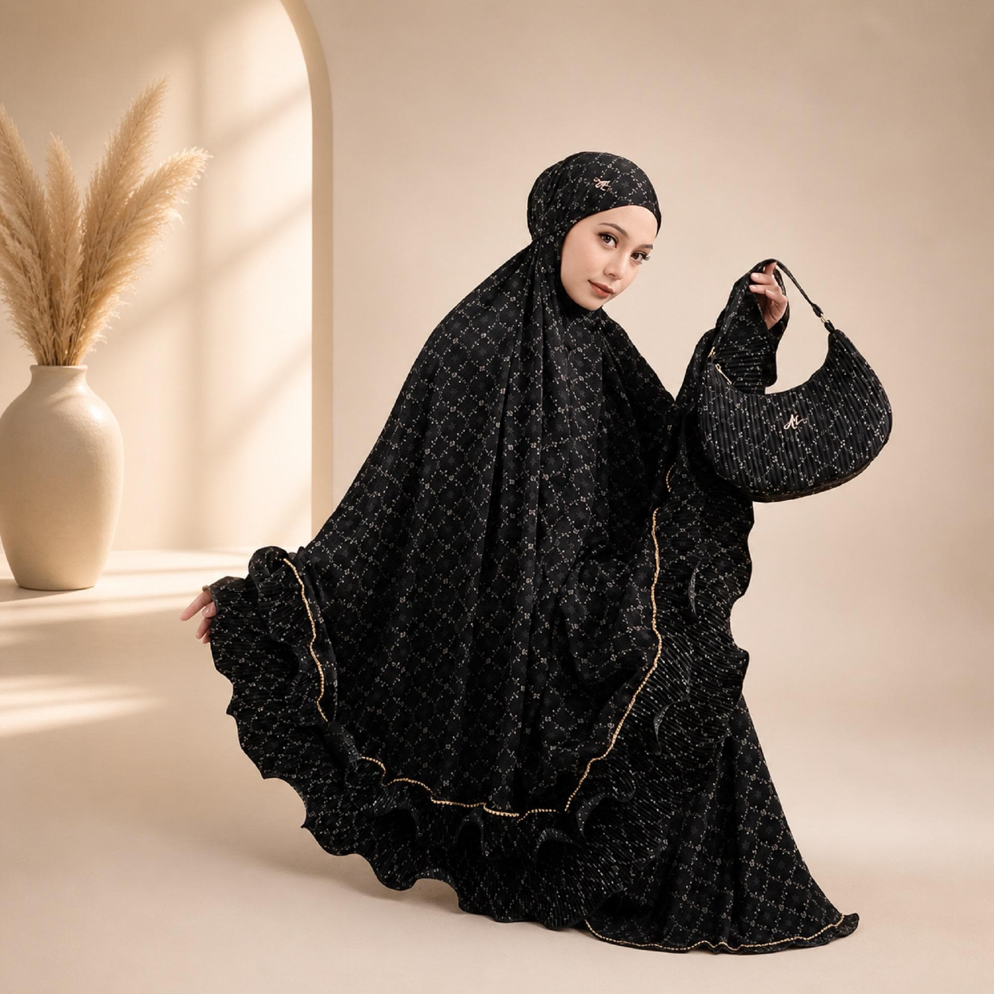 Luxury Silk Mukena 2in1 Prayer Set Elegant Muslim Women - image 5