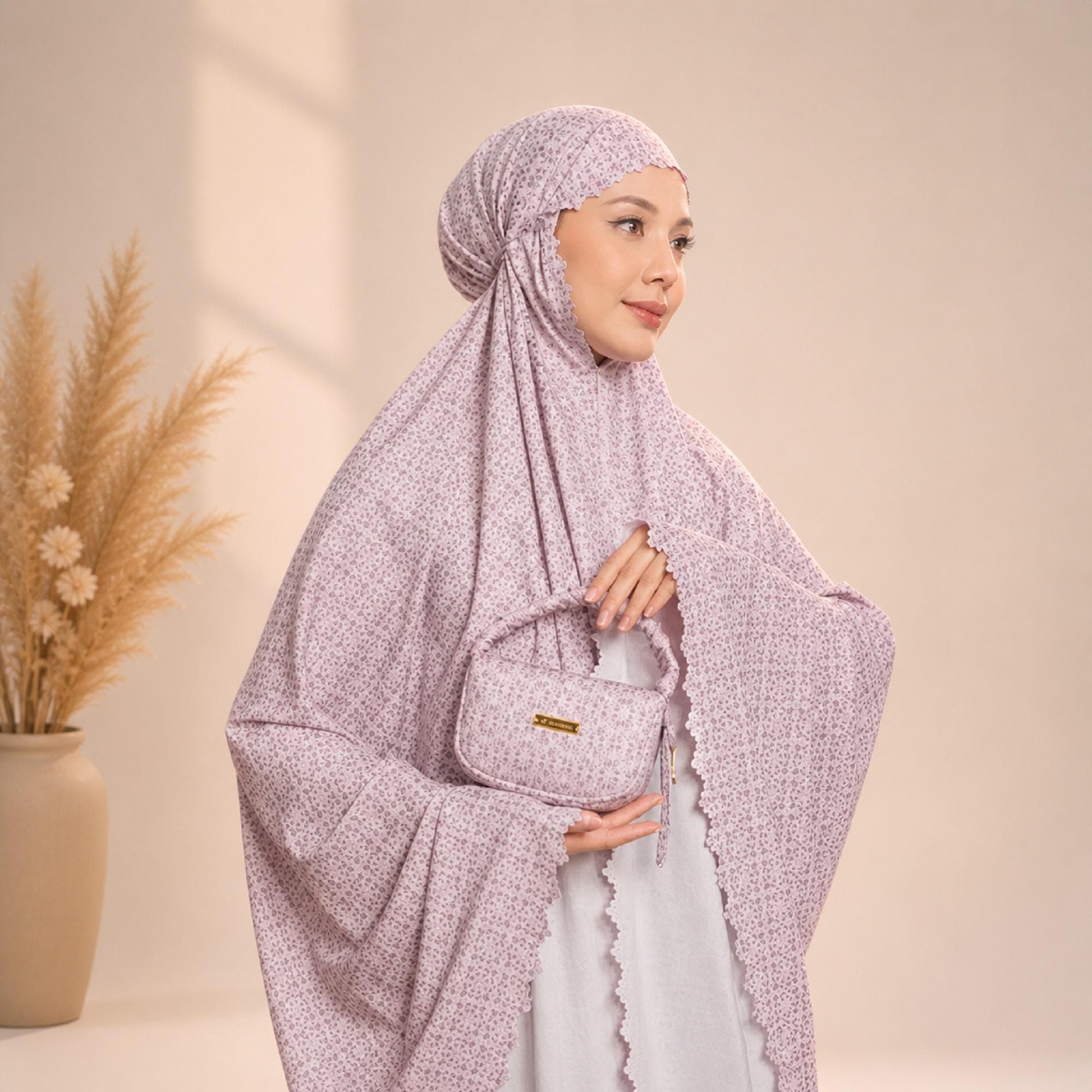 Lightweight Rosella Prayer Set: 2-in-1 Mukena with Travel Pouch - image 5