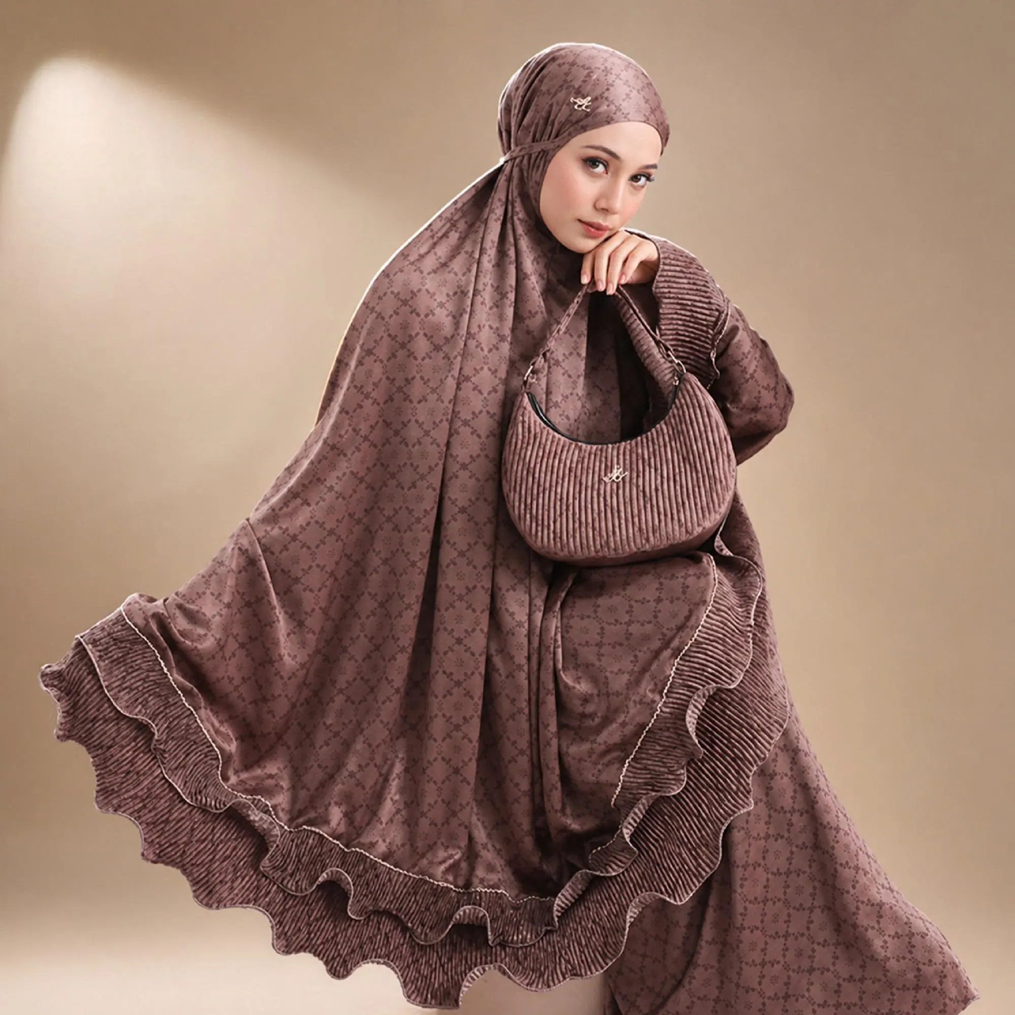 Luxury Silk Mukena 2in1 Prayer Set Elegant Muslim Women - image 5