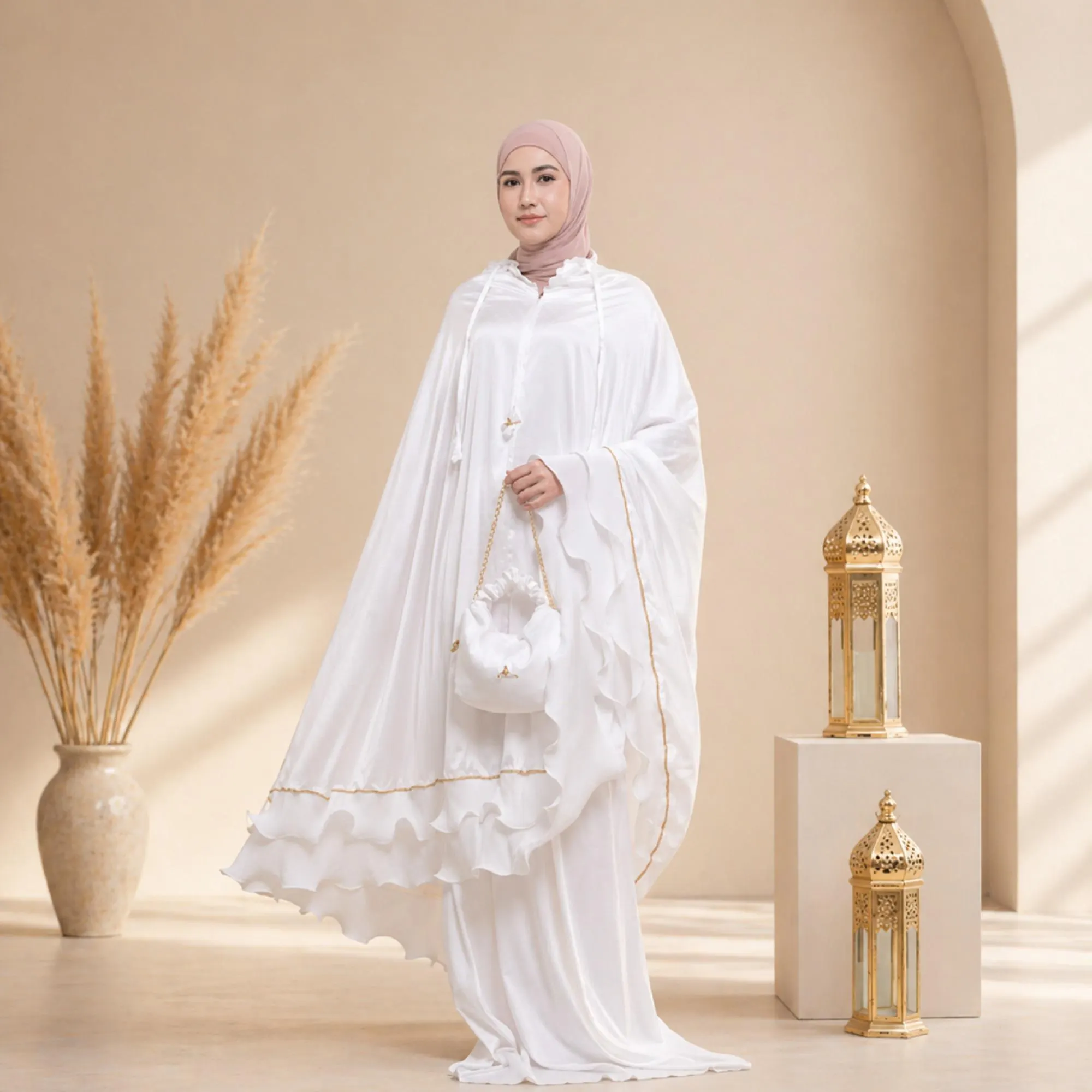 Luxury Silk Prayer Set for Women 2-in-1 Mukena with Travel Bag - image 4