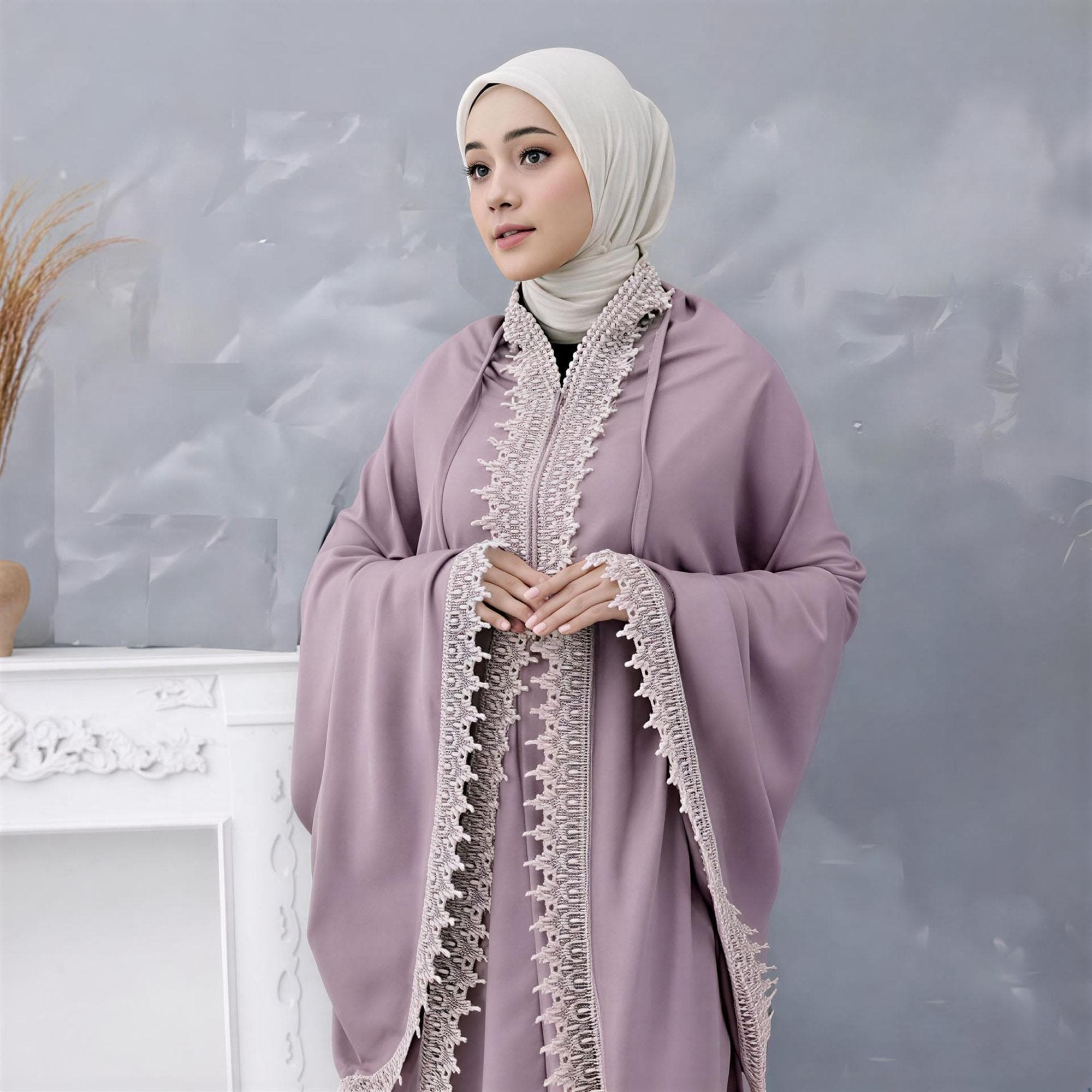 Cotton Mukena Prayer Set | Travel Friendly with Lace