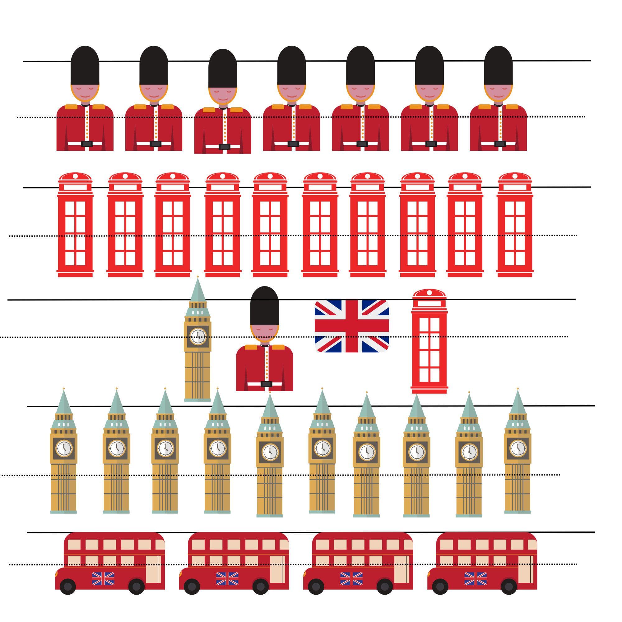 Printable London Garland, British Party Decorations (Digital Download)