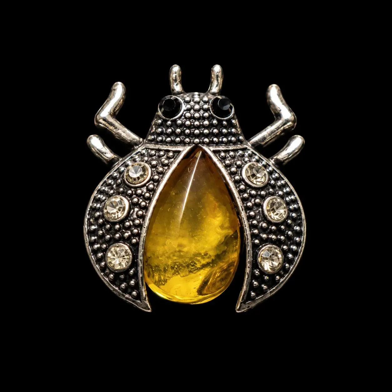 Made in USA Baltic Amber Beetle Pin, Handmade Insect Brooch, Symbol of Renewal, Birthday & Christmas Gift for a Garden Lover - KIZIMA®