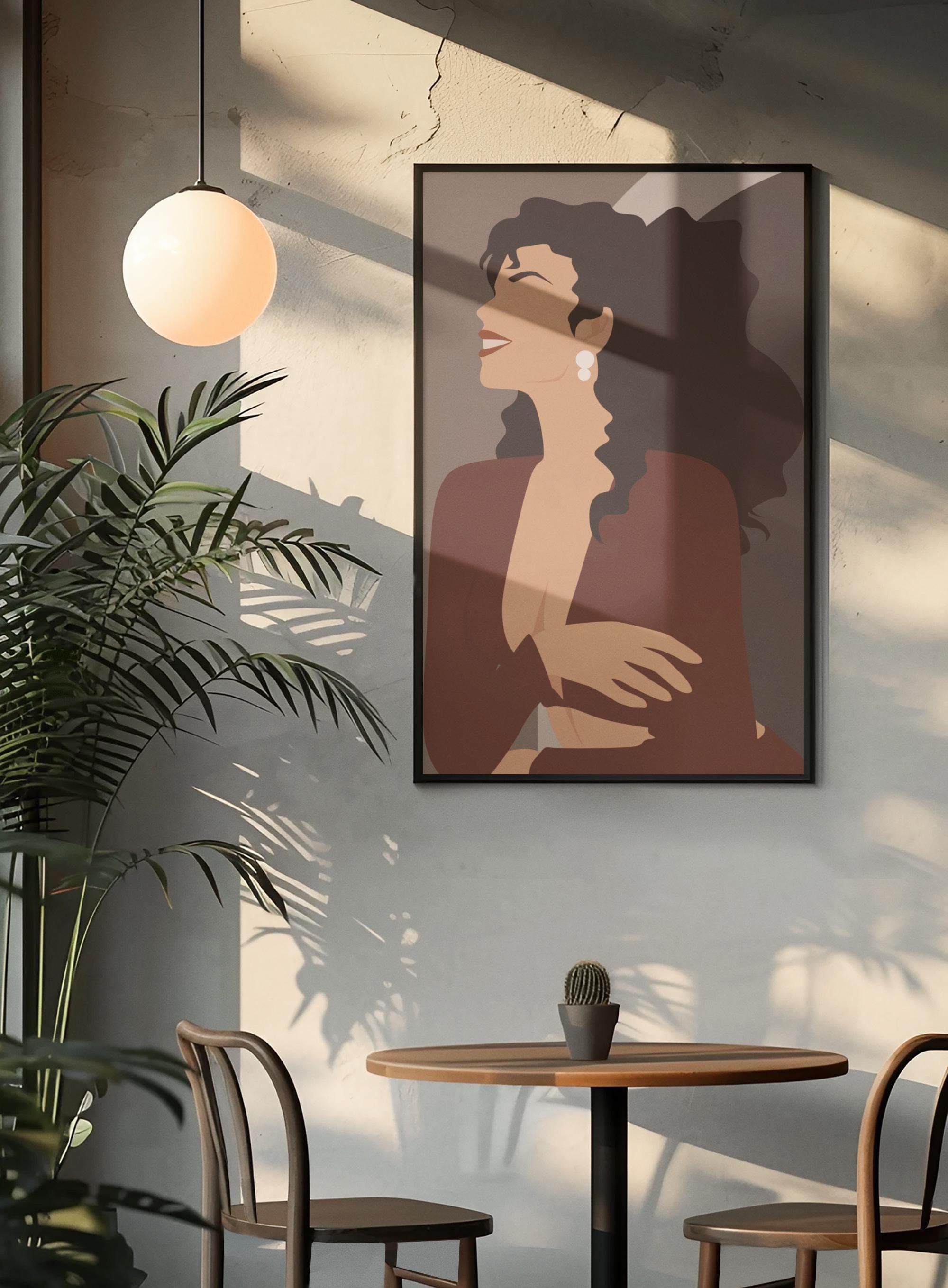 Minimalist Fashion Illustration Print – Woman in Brown Outfit, Neutral Modern Gallery Wall Art - image 4