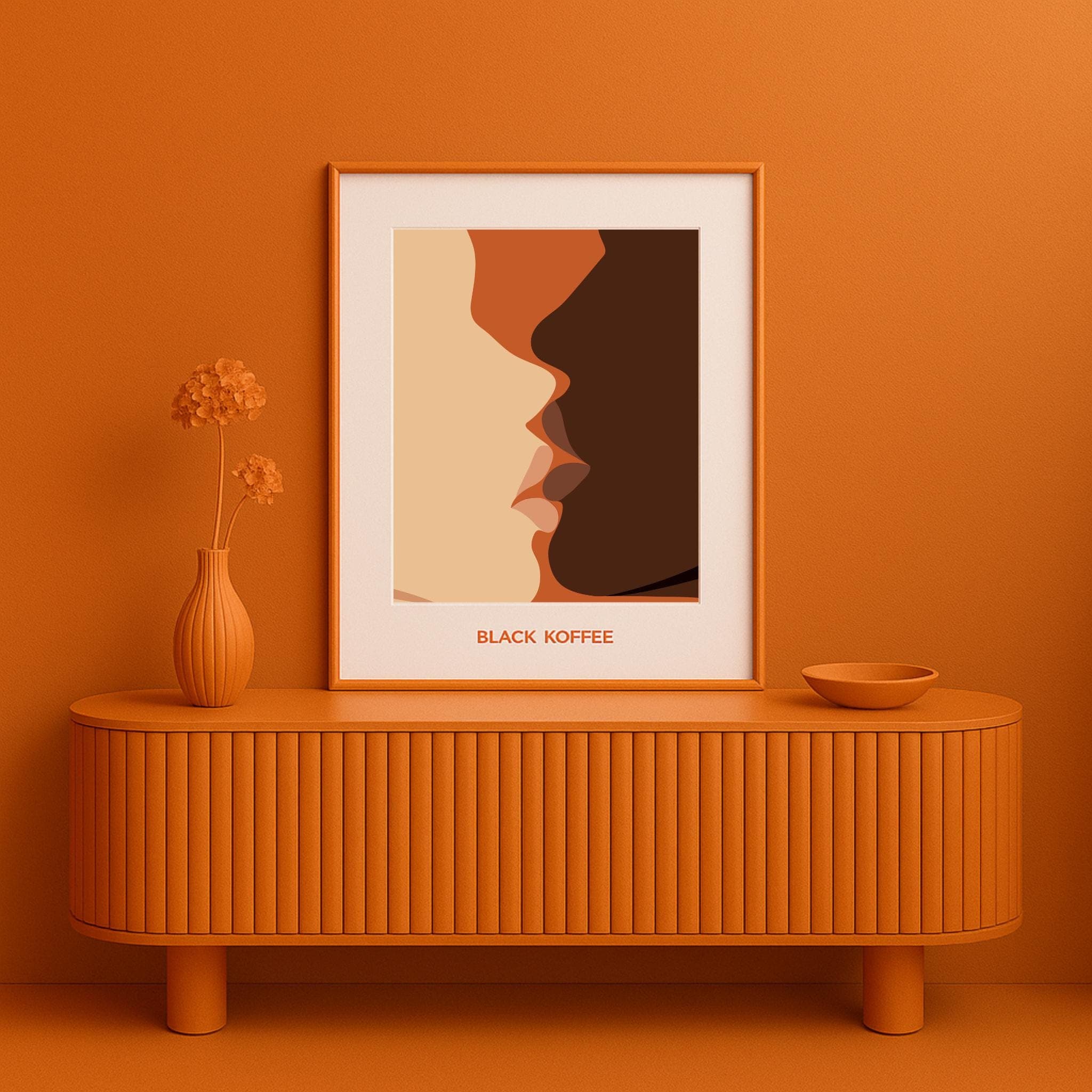 Abstract Kiss Couple Art Print – Minimalist Romantic Boho Wall Decor (A3 Poster) - image 5