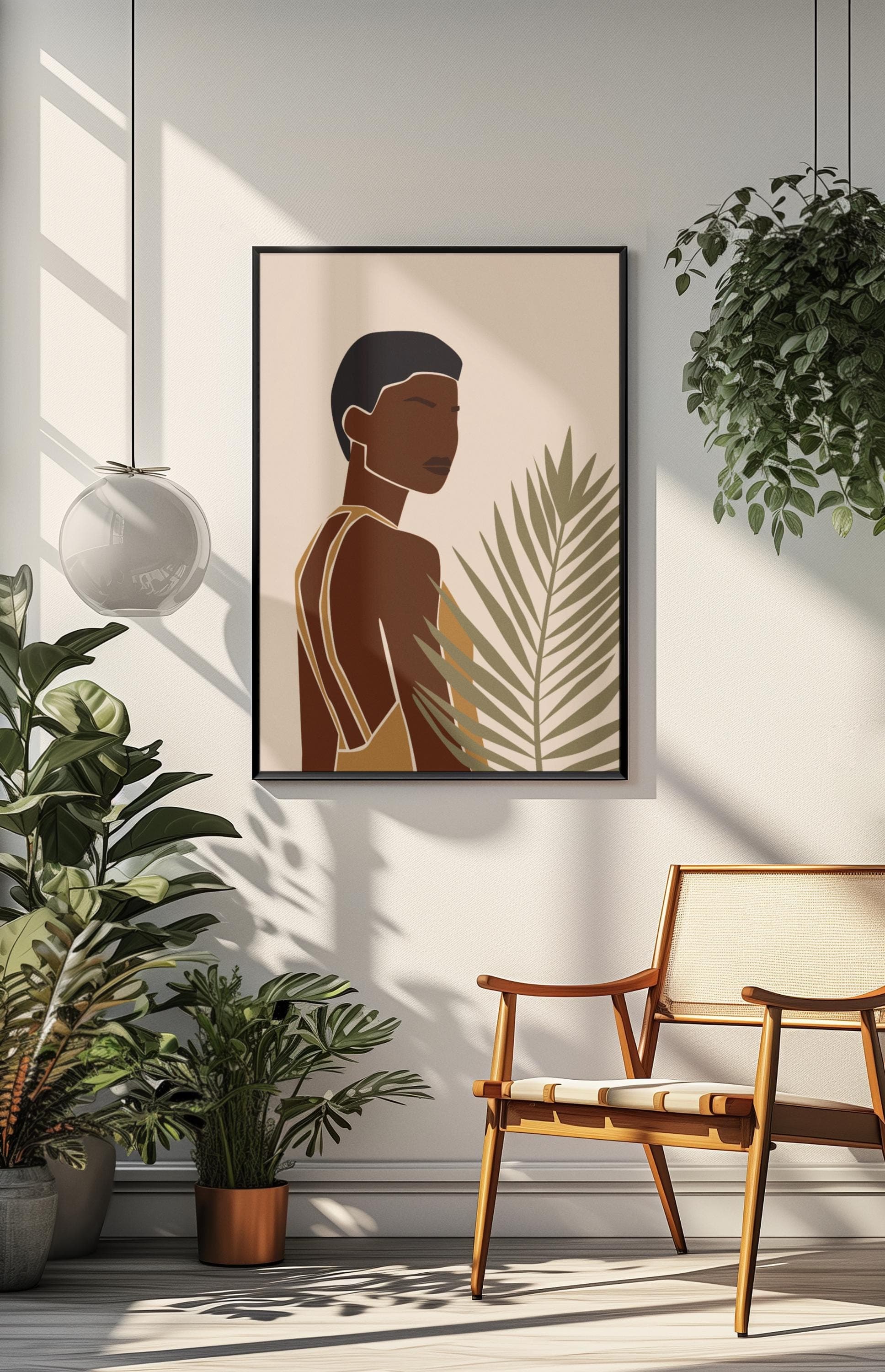 Black Women Wall Art, Autumn Edit Fashion Print, Jewellery Portrait, Neutral Minimalist Decor Poster (A3 A4 5x7) - image 3