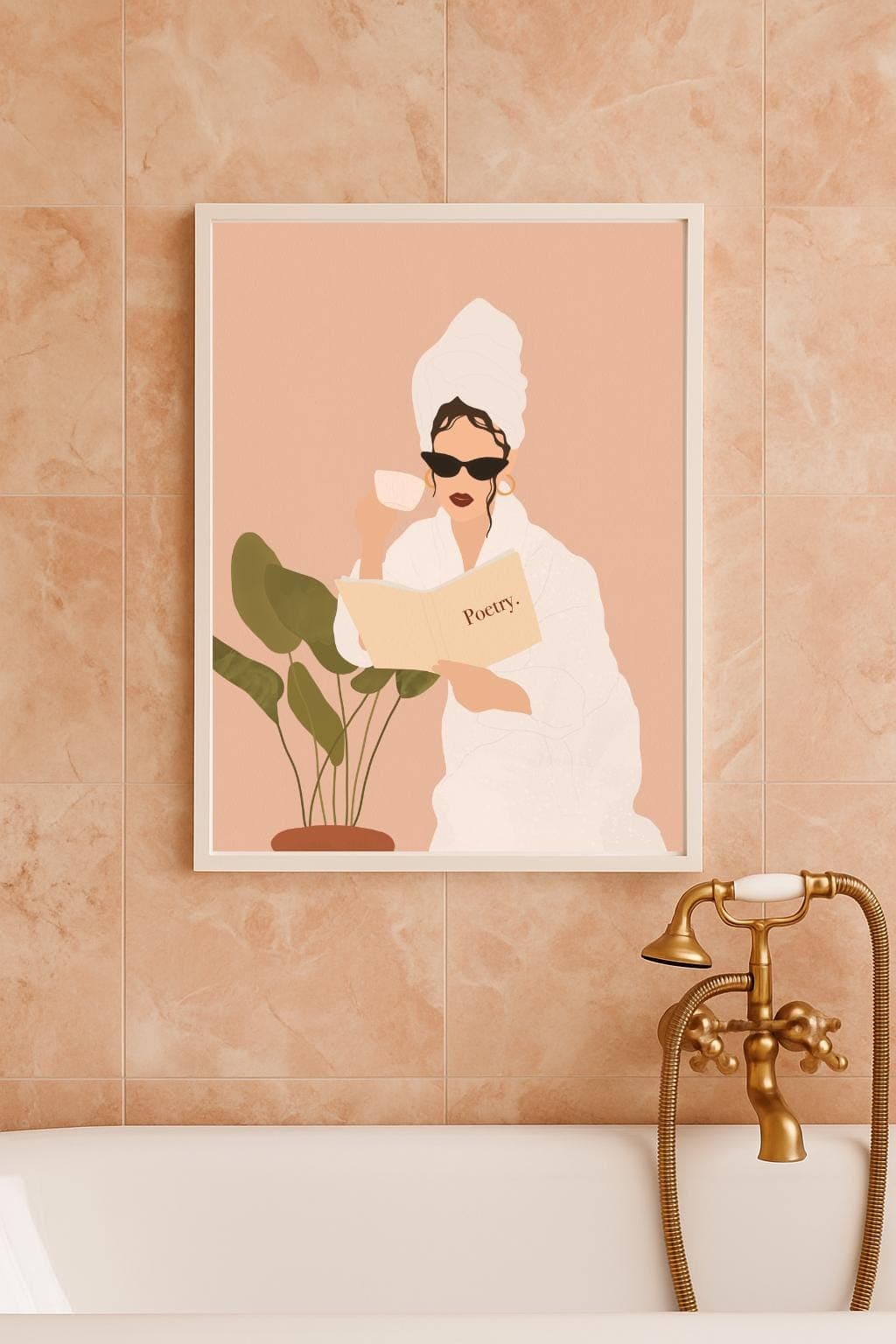 Bathroom Wall Art Digital Download | Poetry & Coffee Print | Dressing Room Decor | Y2K Girly Aesthetic | Boho Minimalist Printable