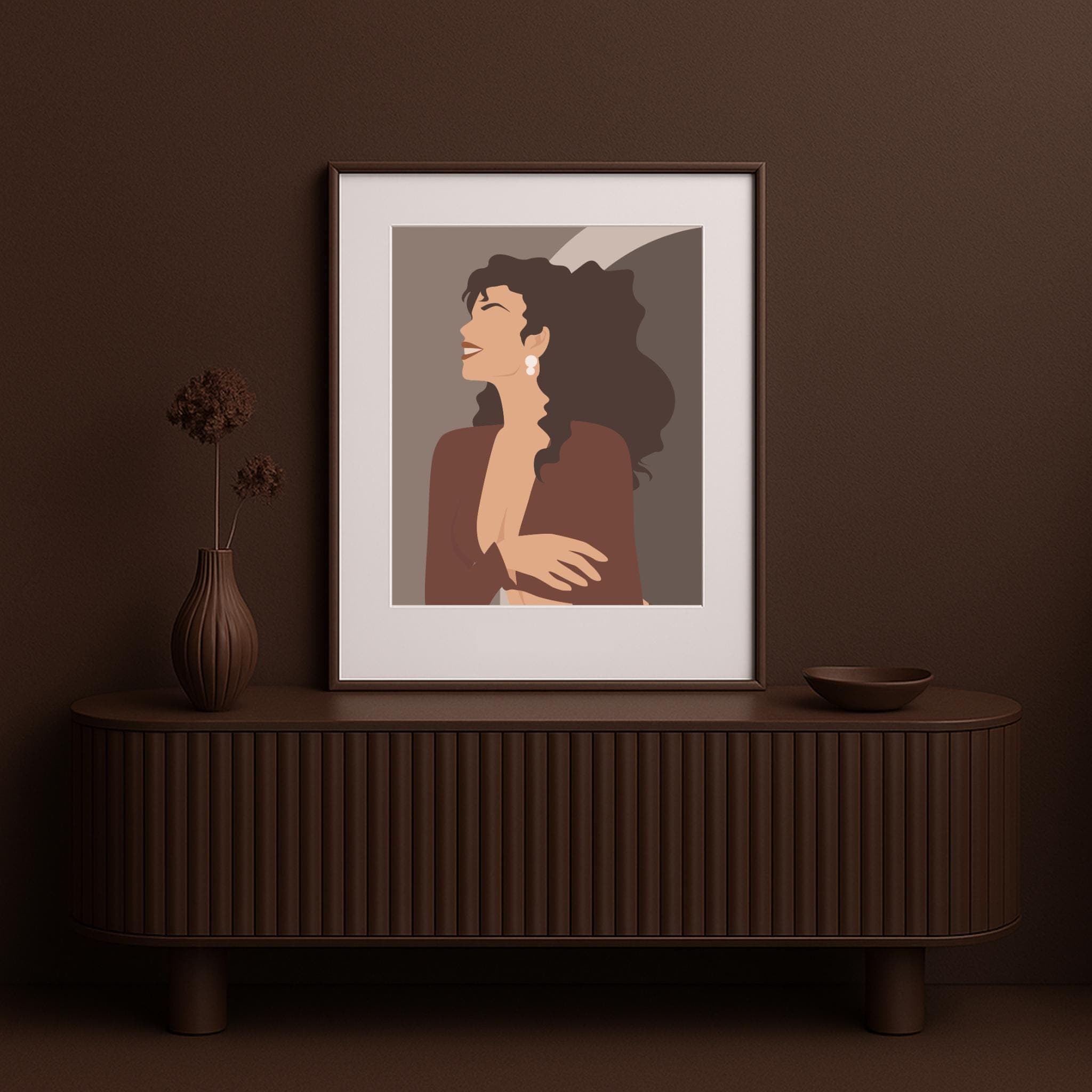 Minimalist Fashion Illustration Print – Woman in Brown Outfit, Neutral Modern Gallery Wall Art - image 5