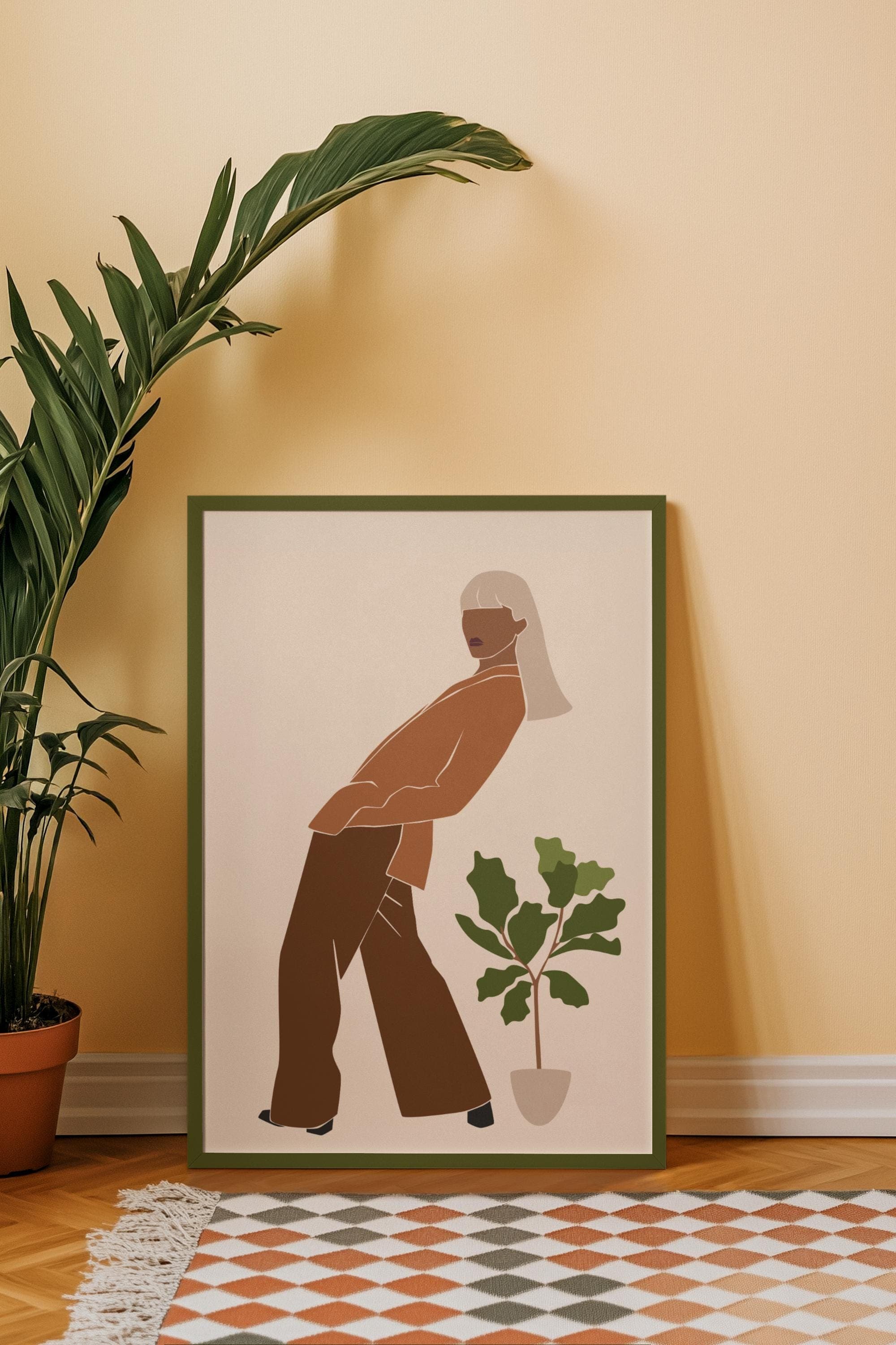 Fashion Silhouette Wall Art – Neutral Tones Illustration, Digital Download (A3/A4 + Free Phone Wallpaper) - image 4