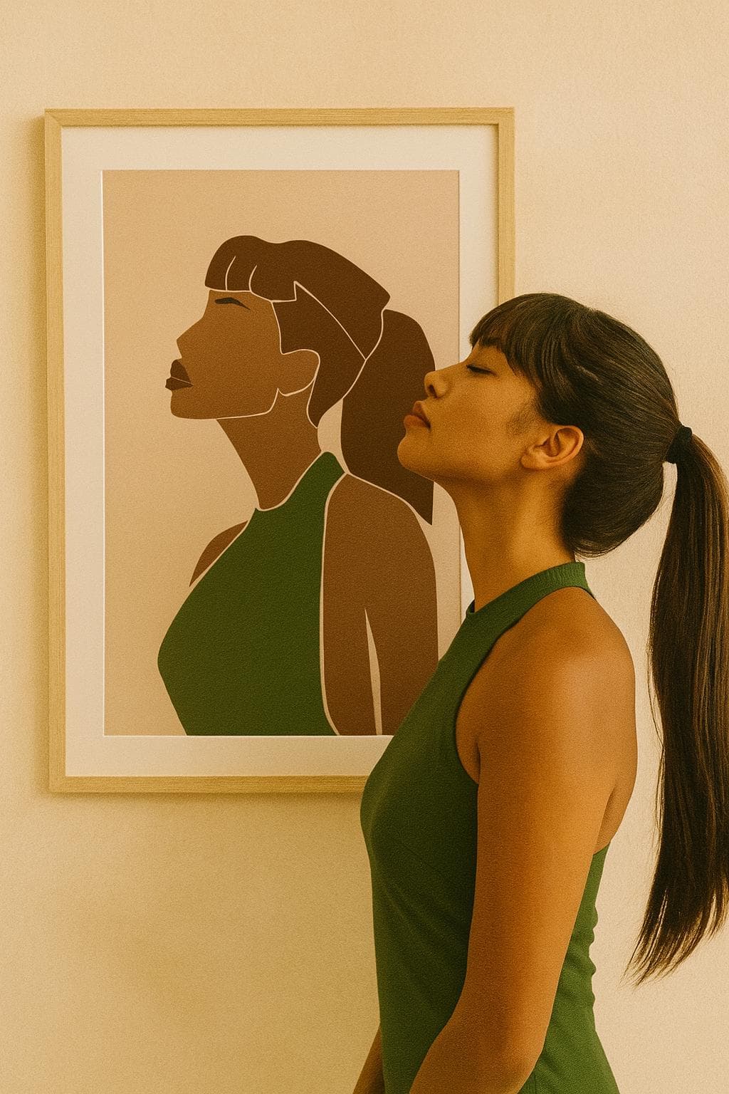 Black Woman Profile Art Print – Modern Minimalist Fashion Illustration, Digital Download - image 4