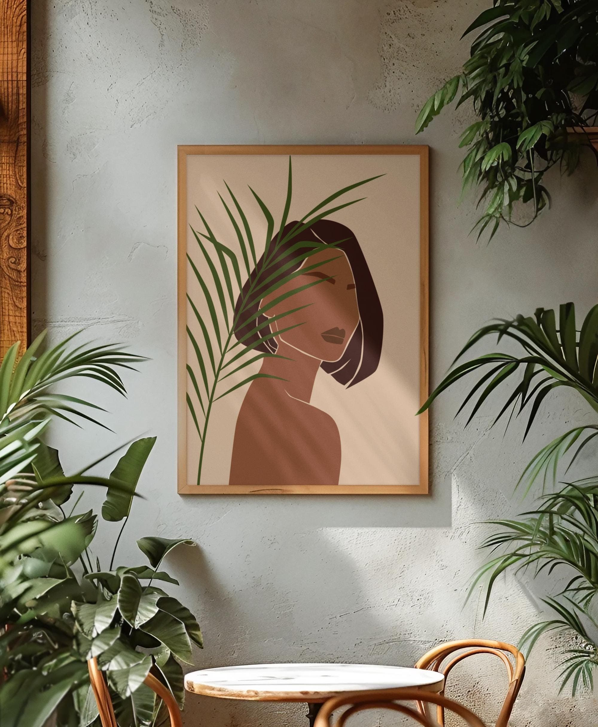Fashion Portrait Print – Tropical Woman Illustration, Digital Download (A3/A4 + Free Phone Wallpaper) - image 4