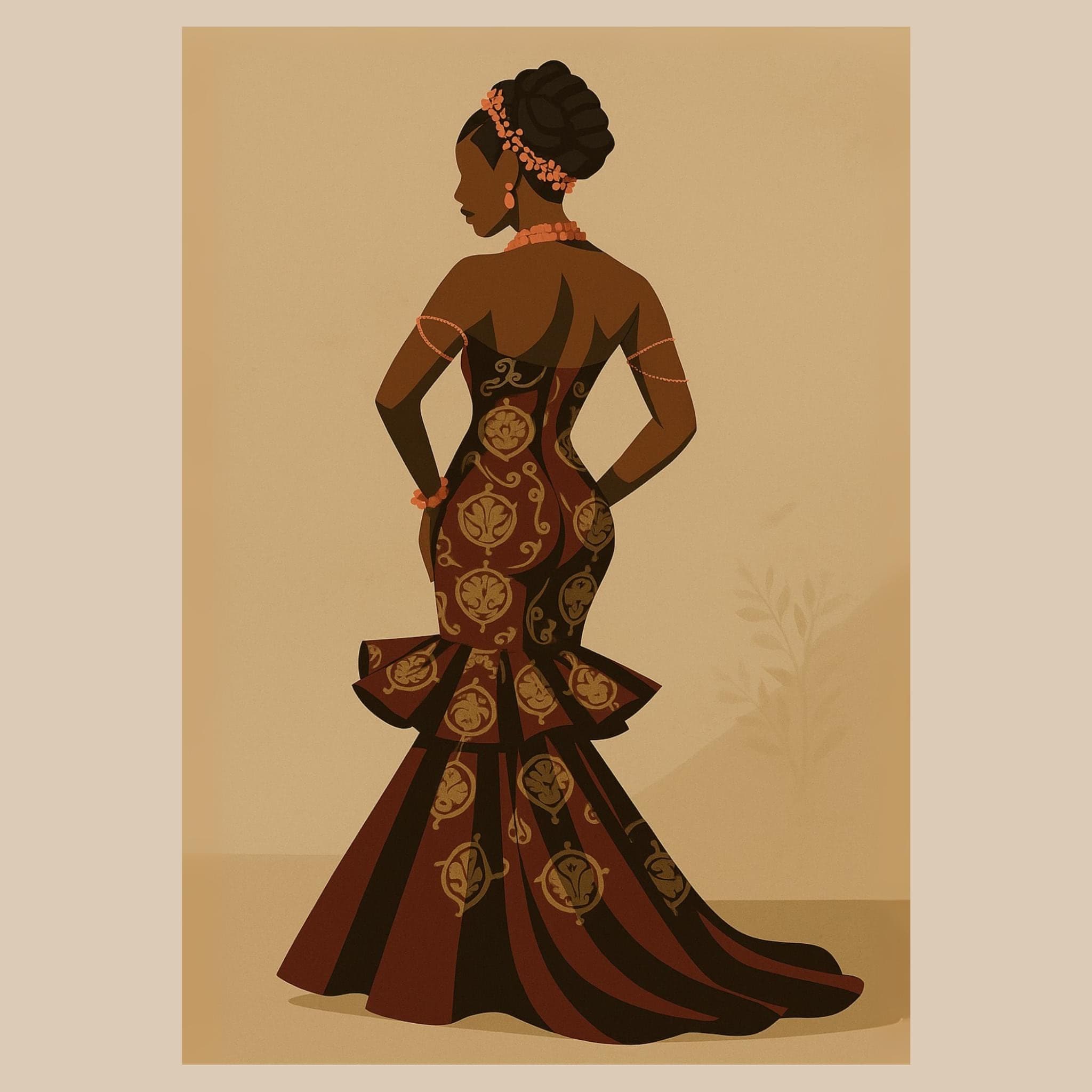 Igbo Woman Art Print – African Queen Portrait, Afrocentric Digital Download Wall Decor