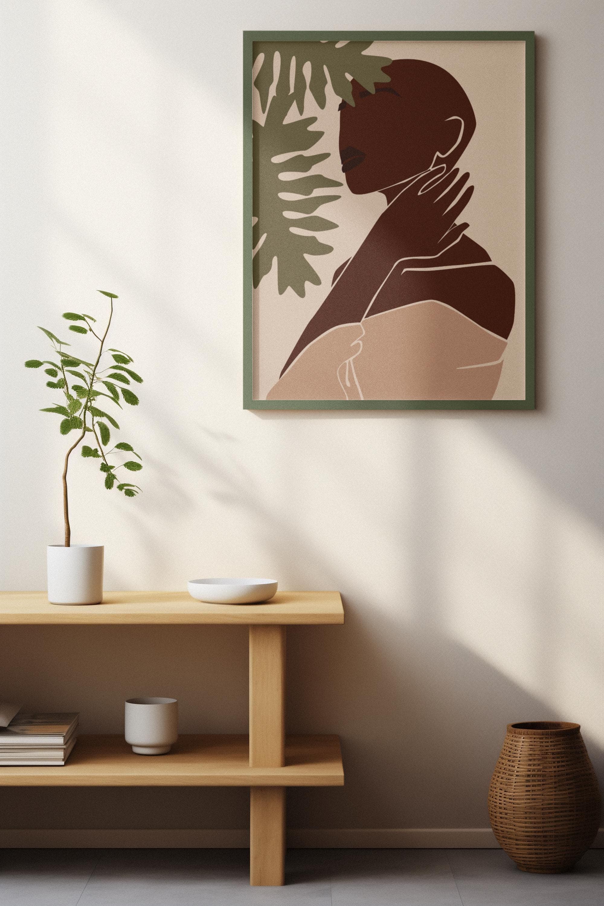 Minimalist Afrocentric Art Print – Black Woman Botanical Illustration, Modern Self-Love Decor - image 4