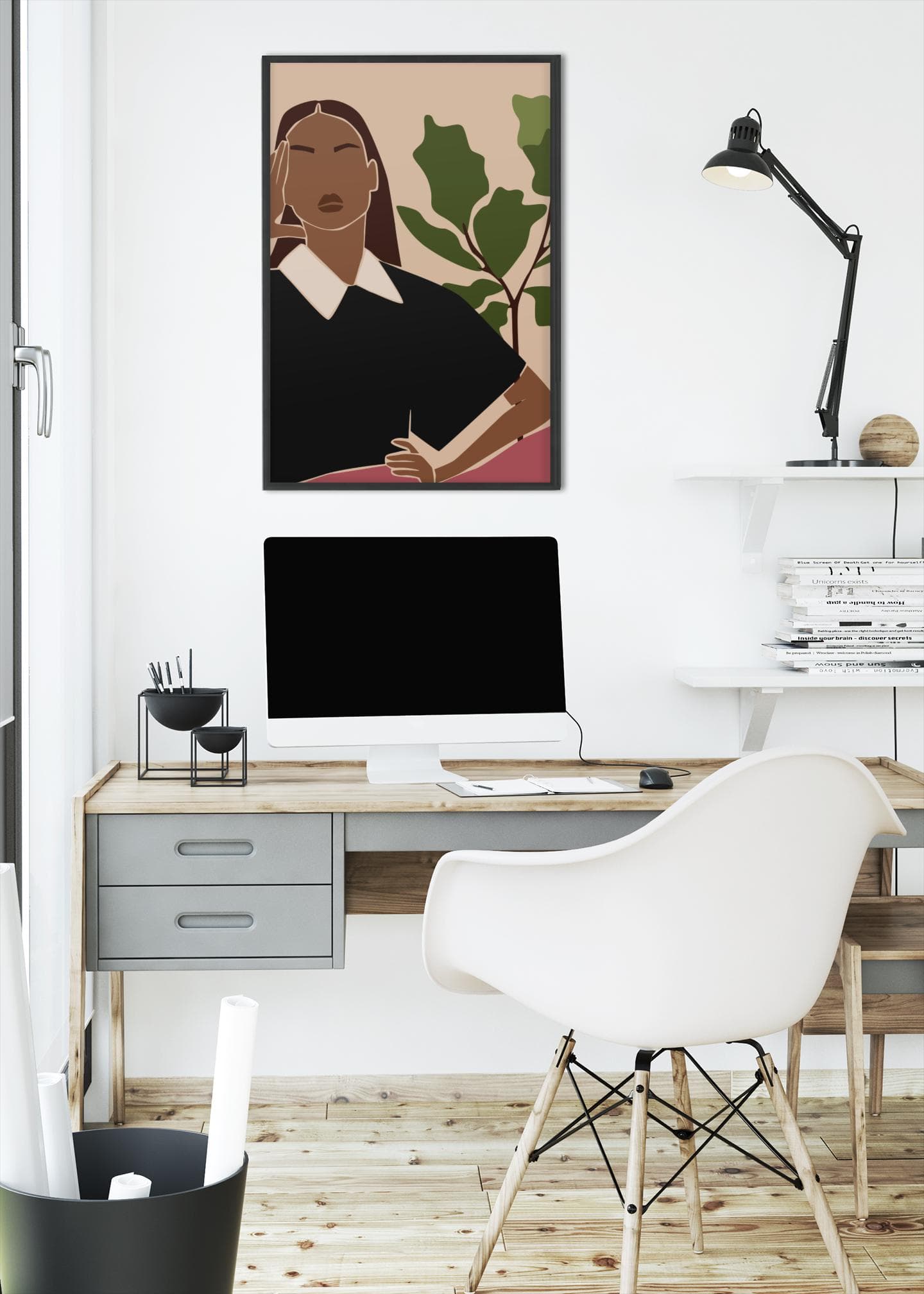 Black Woman Fashion Print – Editorial Botanical Illustration, Digital Download (A3/A4 + Free Phone Wallpaper) - image 5