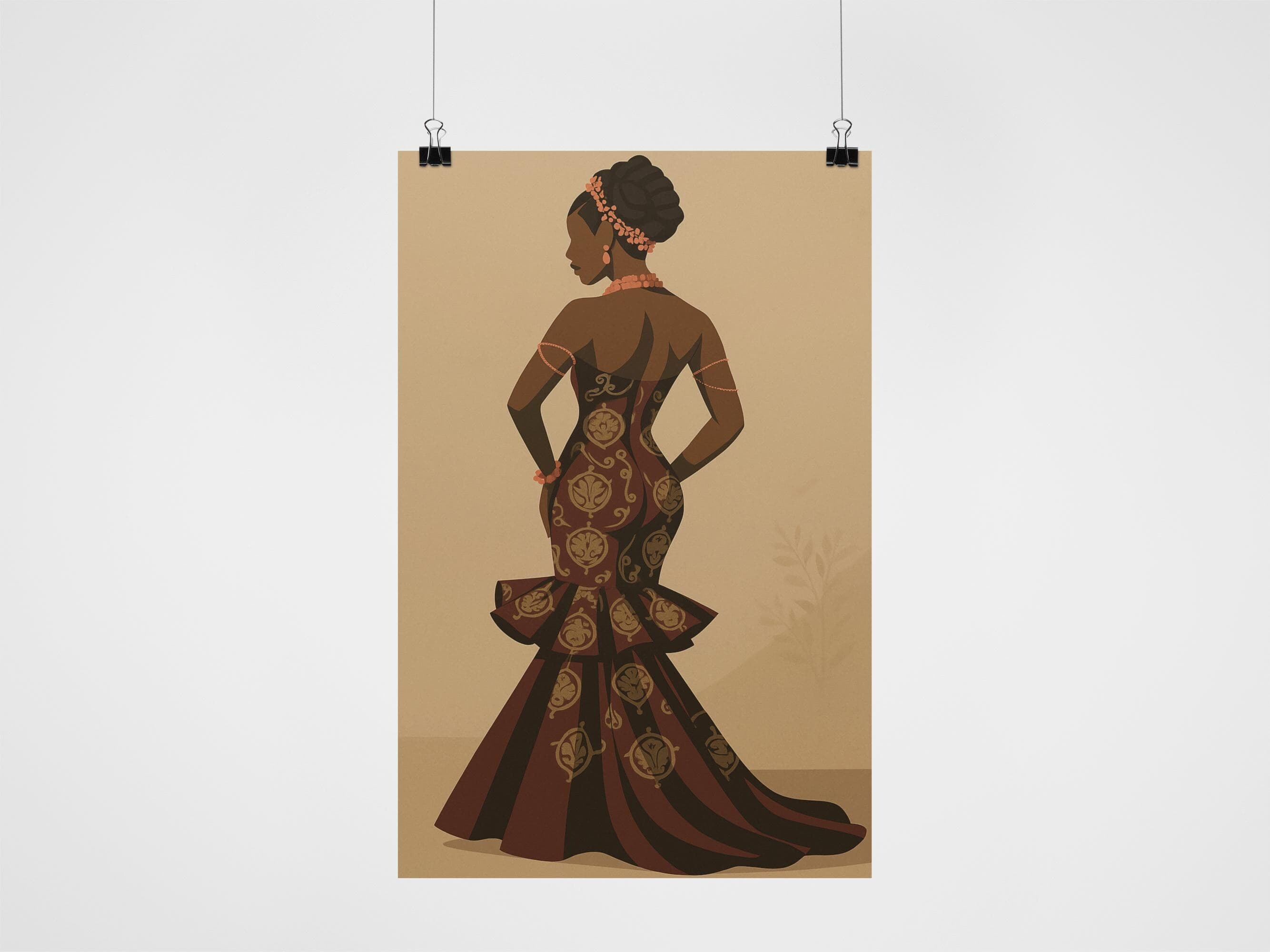 Igbo Woman Art Print – African Queen Portrait, Afrocentric Digital Download Wall Decor - image 3