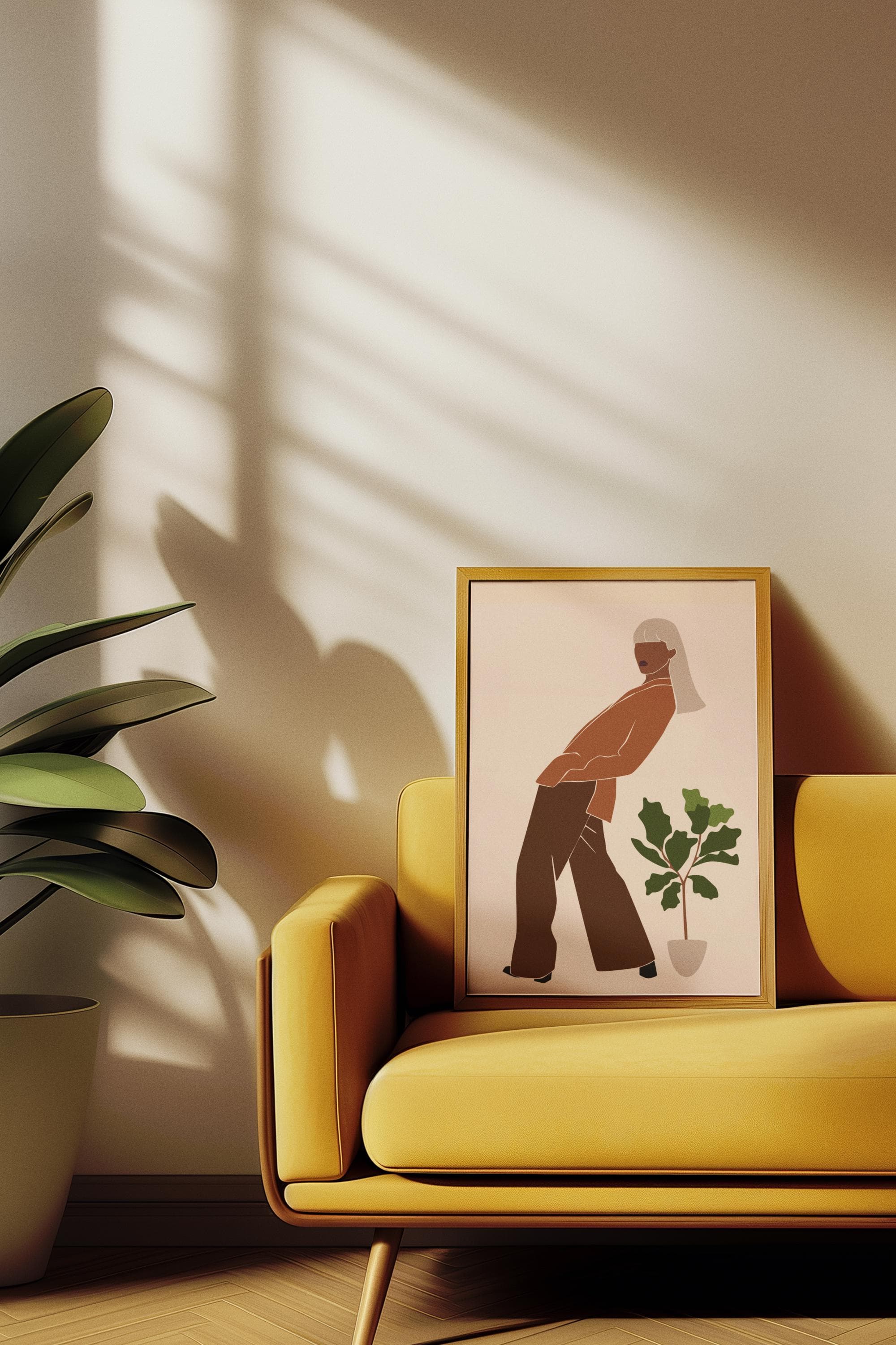Fashion Silhouette Wall Art – Neutral Tones Illustration, Digital Download (A3/A4 + Free Phone Wallpaper) - image 3