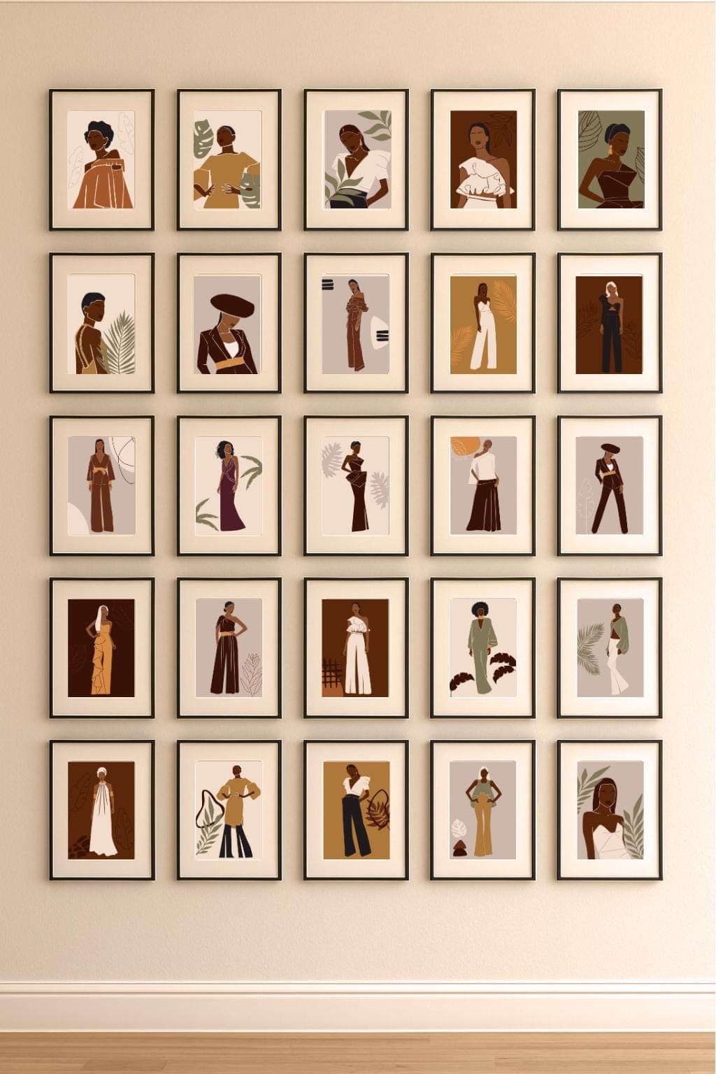 Black Women Wall Art, Autumn Edit Fashion Print, Jewellery Portrait, Neutral Minimalist Decor Poster (A3 A4 5x7) - image 5