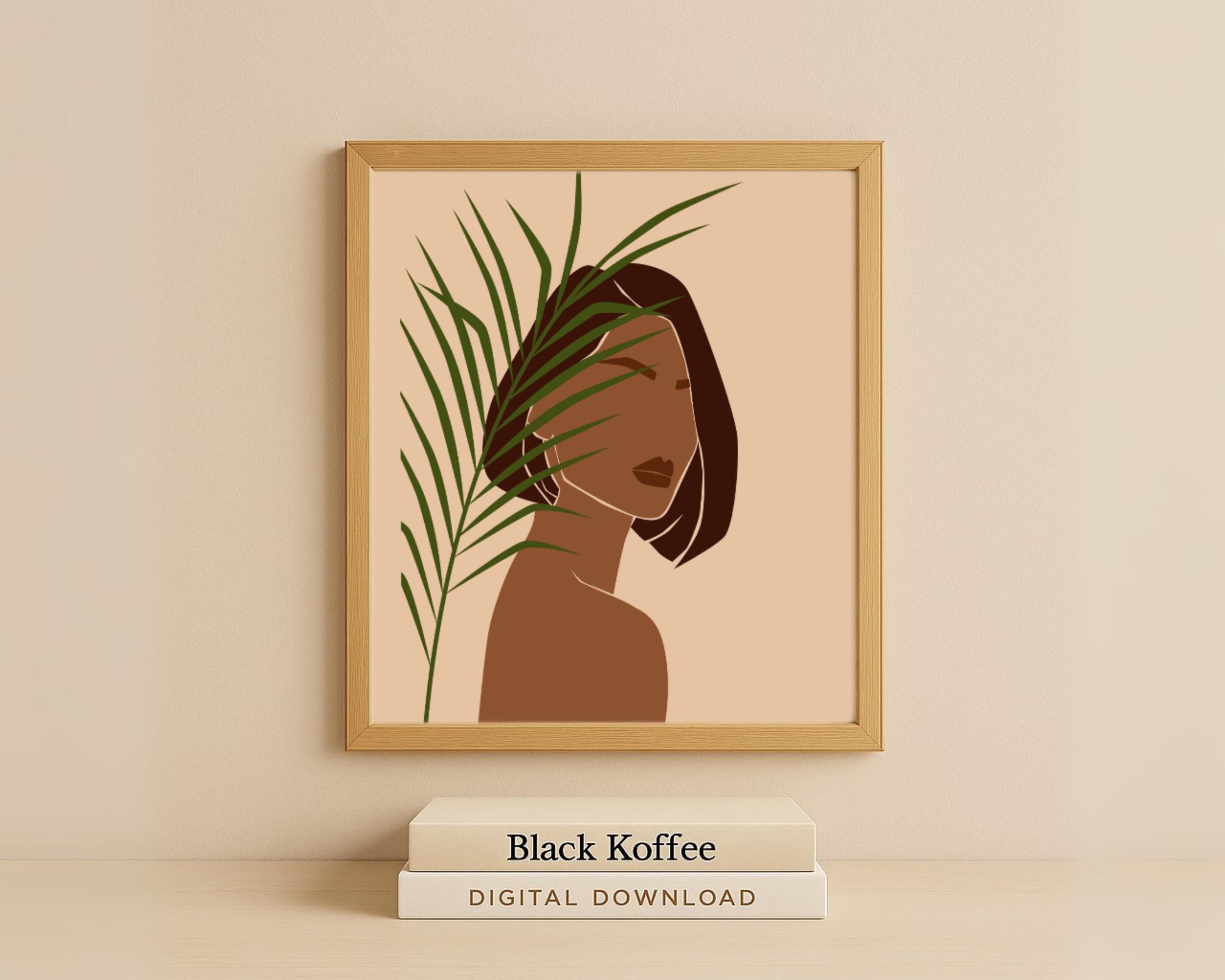 Fashion Portrait Print – Tropical Woman Illustration, Digital Download (A3/A4 + Free Phone Wallpaper)