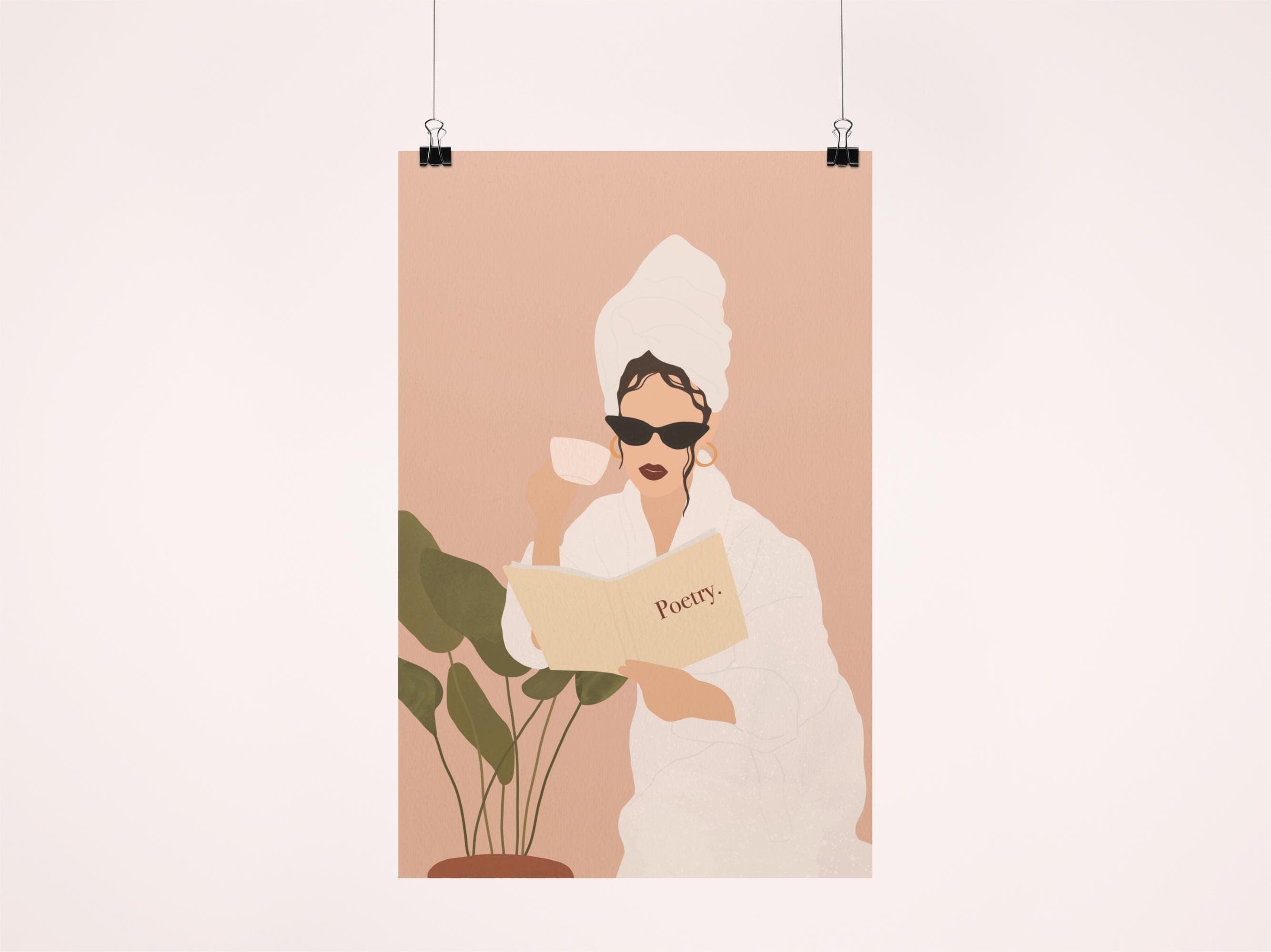 Bathroom Wall Art Digital Download | Poetry & Coffee Print | Dressing Room Decor | Y2K Girly Aesthetic | Boho Minimalist Printable - image 5