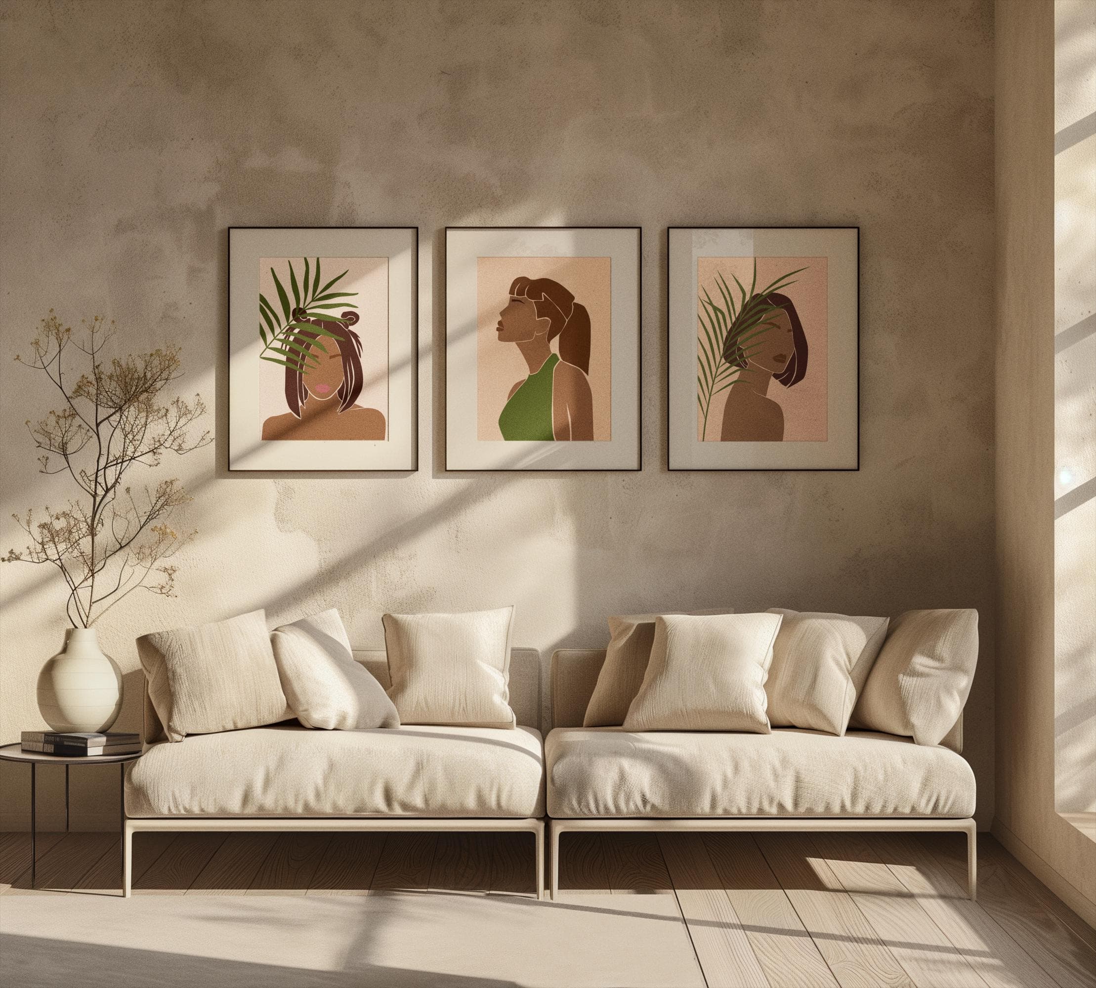 Black Woman Profile Art Print – Modern Minimalist Fashion Illustration, Digital Download - image 3