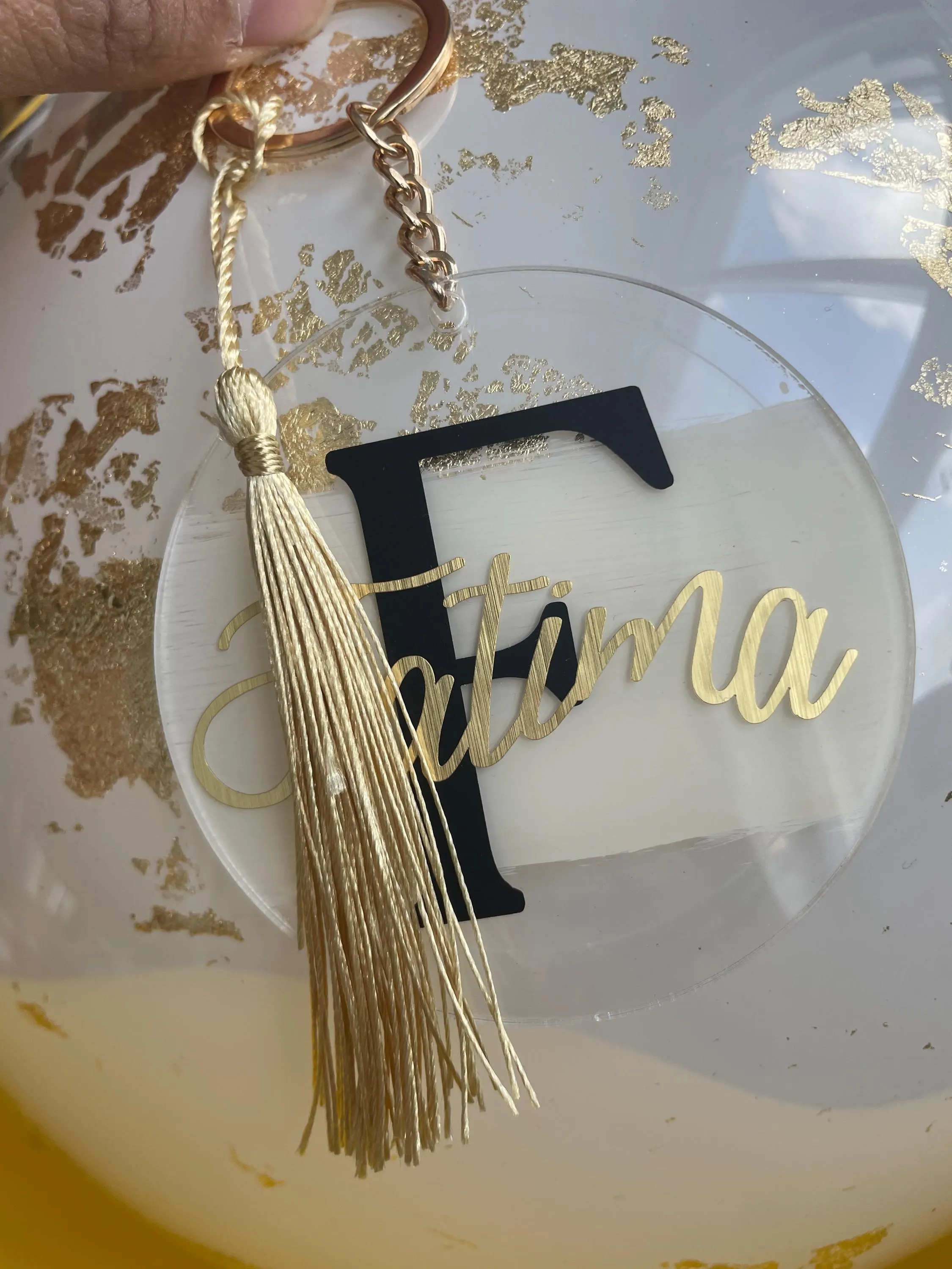 Personalized Acrylic Keychain with Initial & Tassel - Ramadan Eid Favor - image 3