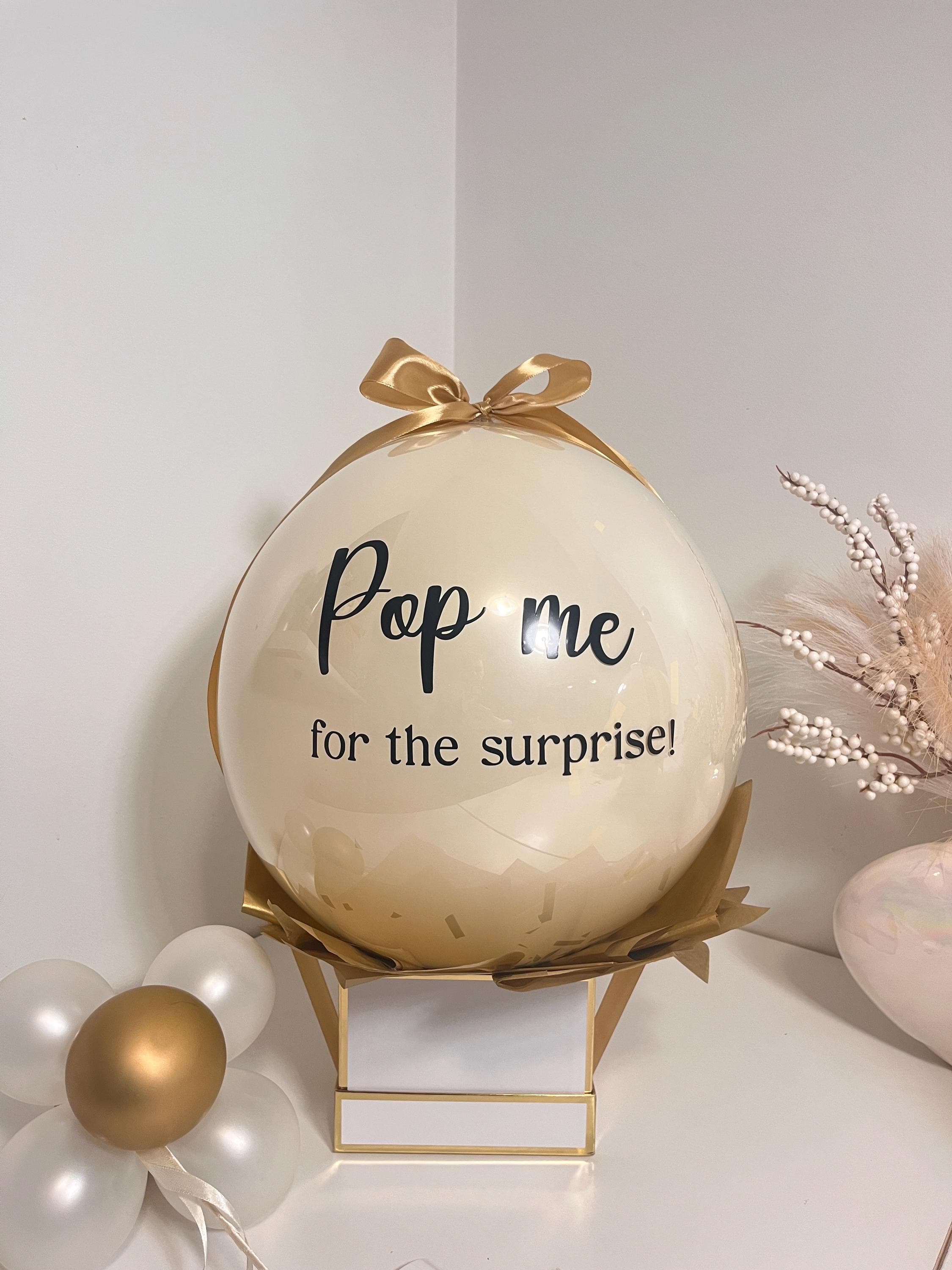 Pop Me Surprise Balloon Box, Personalized Reveal Bobo Balloon, Custom Message - image 3