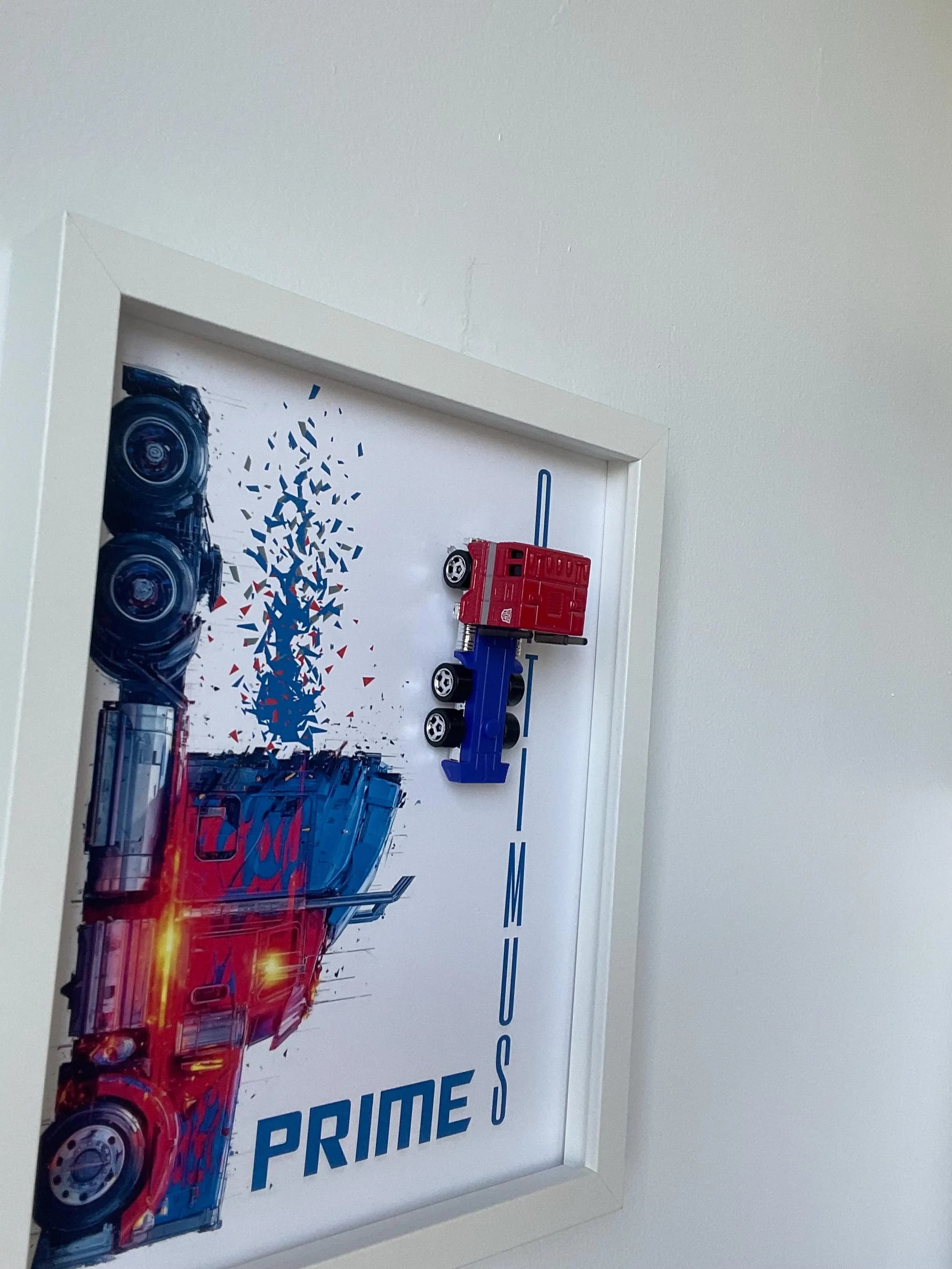 Hot Wheels Car 3D Frame: Optimus Prime Truck Die Cast Transformers Wall Decor - image 3