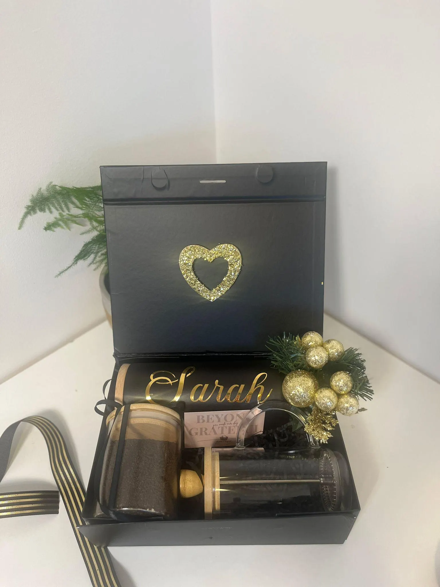 Personalized Coffee Gift Box: Custom Mug, French Press, Fresh Coffee, Happy New Year Hamper - image 5