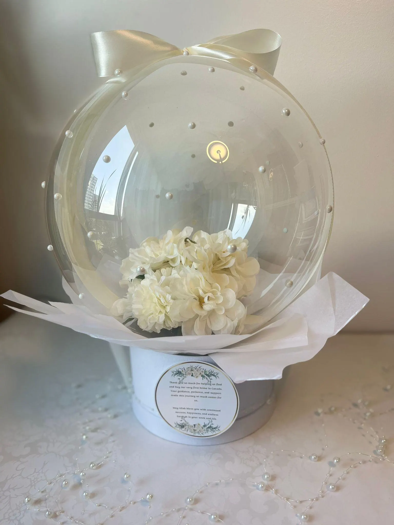 Floral Bobo Balloon: Elegant Artificial Flower Hat Box - image 3
